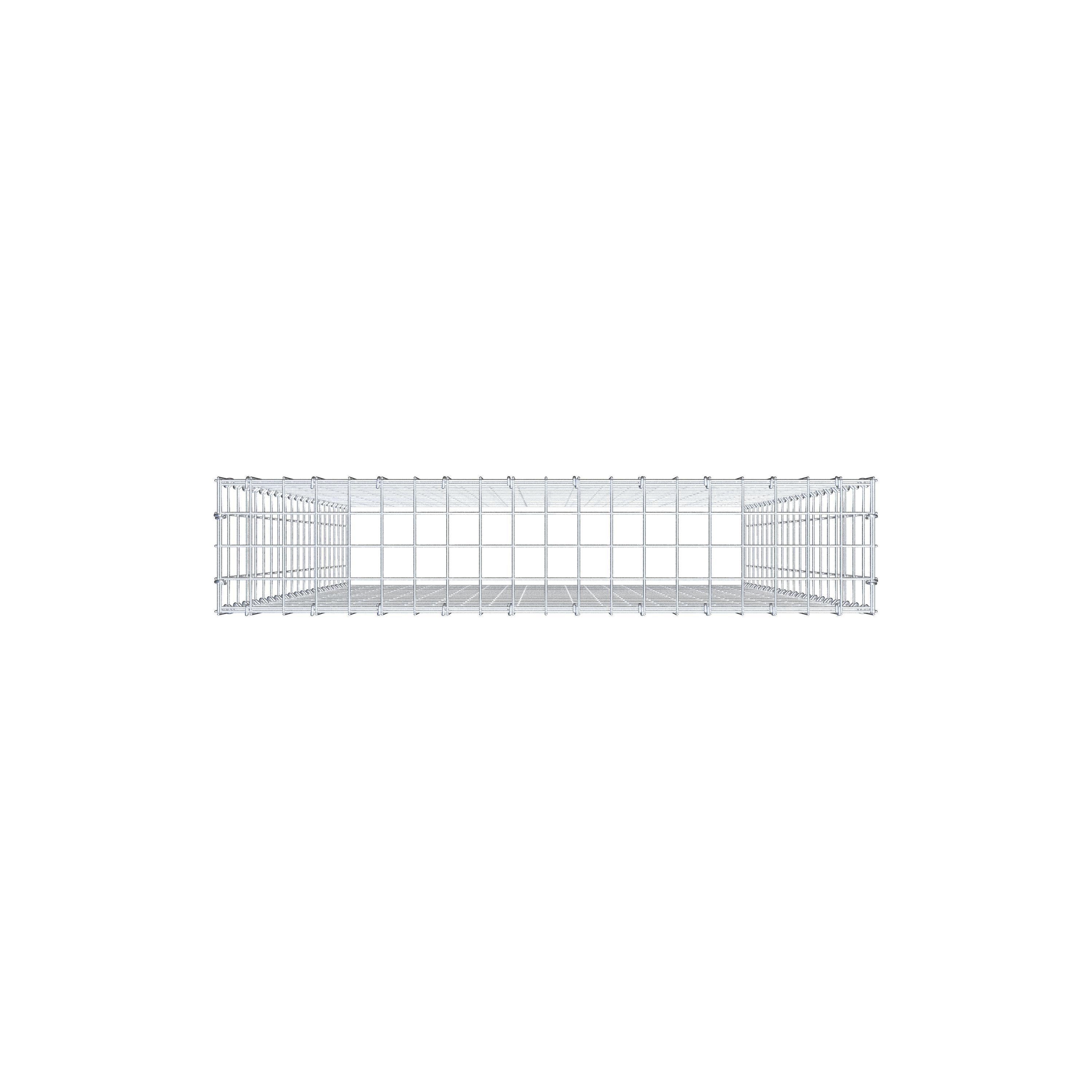 Gabion monté type 3 200 cm x 100 cm x 20 cm (L x H x P), maillage 5 cm x 10 cm, anneau en C