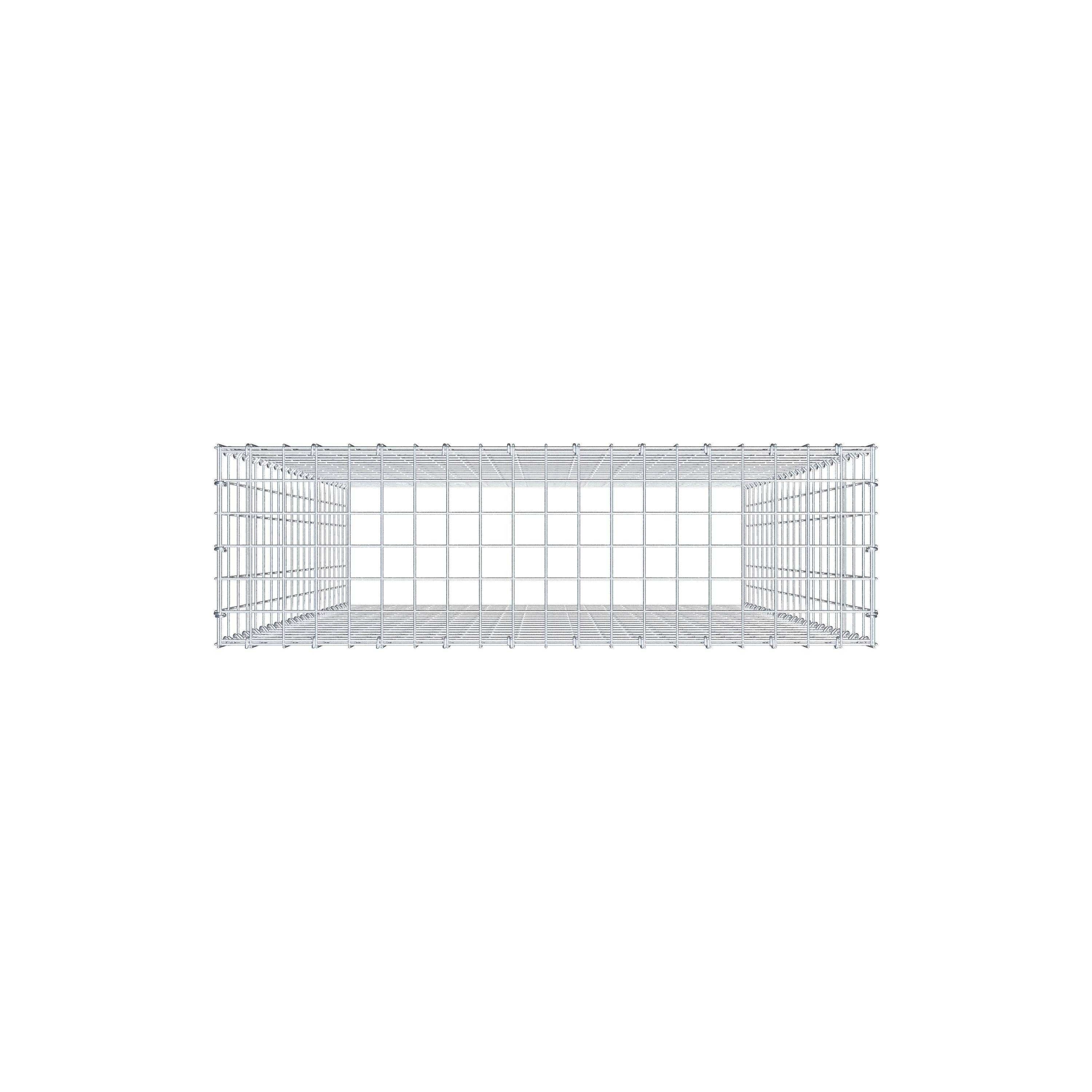 Gabion monté type 3 200 cm x 100 cm x 30 cm (L x H x P), maillage 5 cm x 10 cm, anneau en C