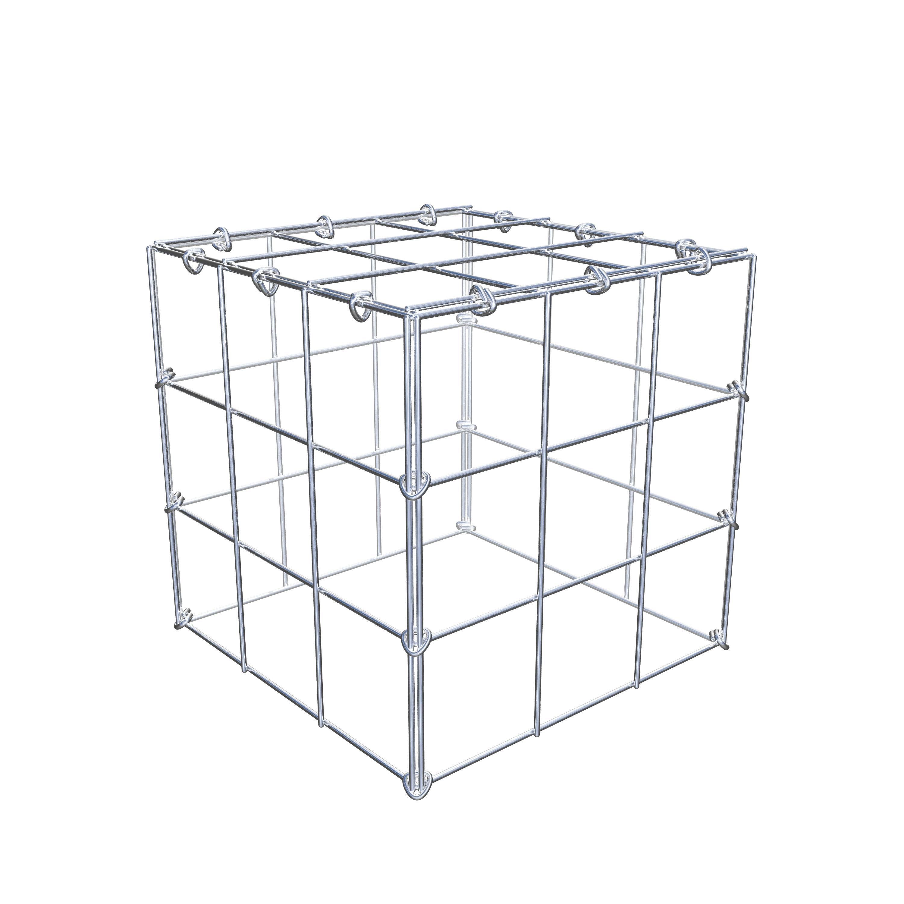 Gabion monté type 3 30 cm x 30 cm x 30 cm (L x H x P), maillage 10 cm x 10 cm, anneau en C