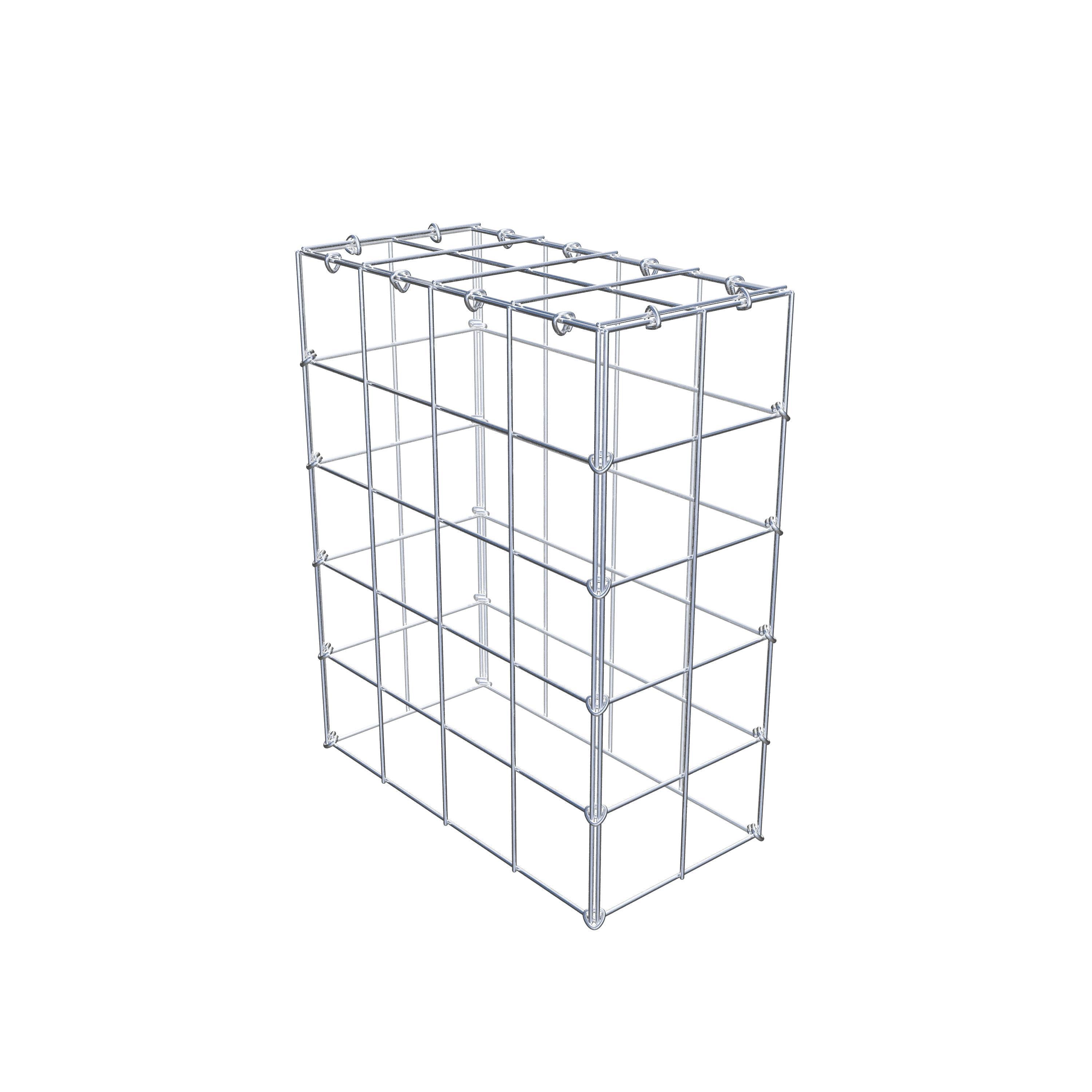 Gabion monté type 3 50 cm x 40 cm x 20 cm (L x H x P), maillage 10 cm x 10 cm, anneau en C