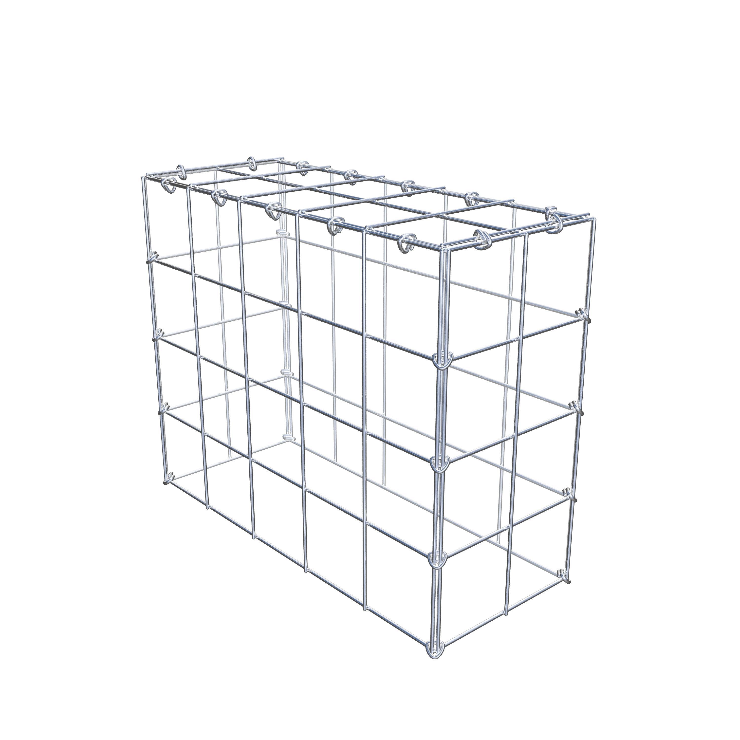 Gabion monté type 3 50 cm x 40 cm x 20 cm (L x H x P), maillage 10 cm x 10 cm, anneau en C