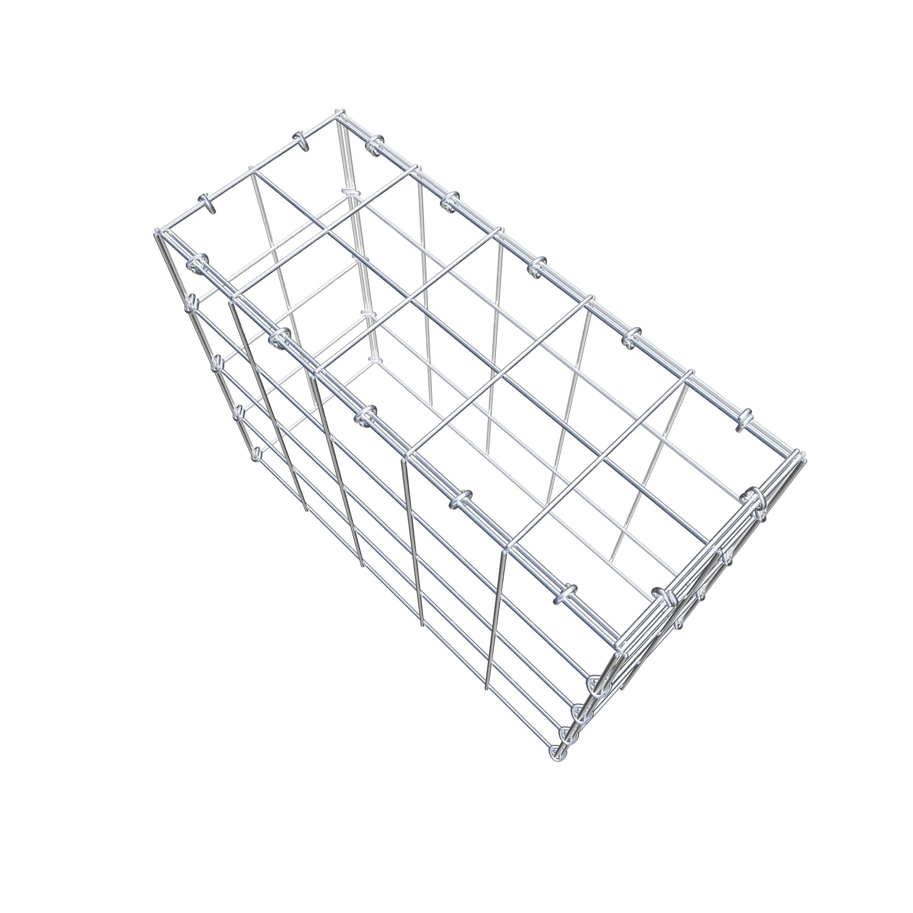 Gabion monté type 3 50 cm x 40 cm x 20 cm (L x H x P), maillage 10 cm x 10 cm, anneau en C