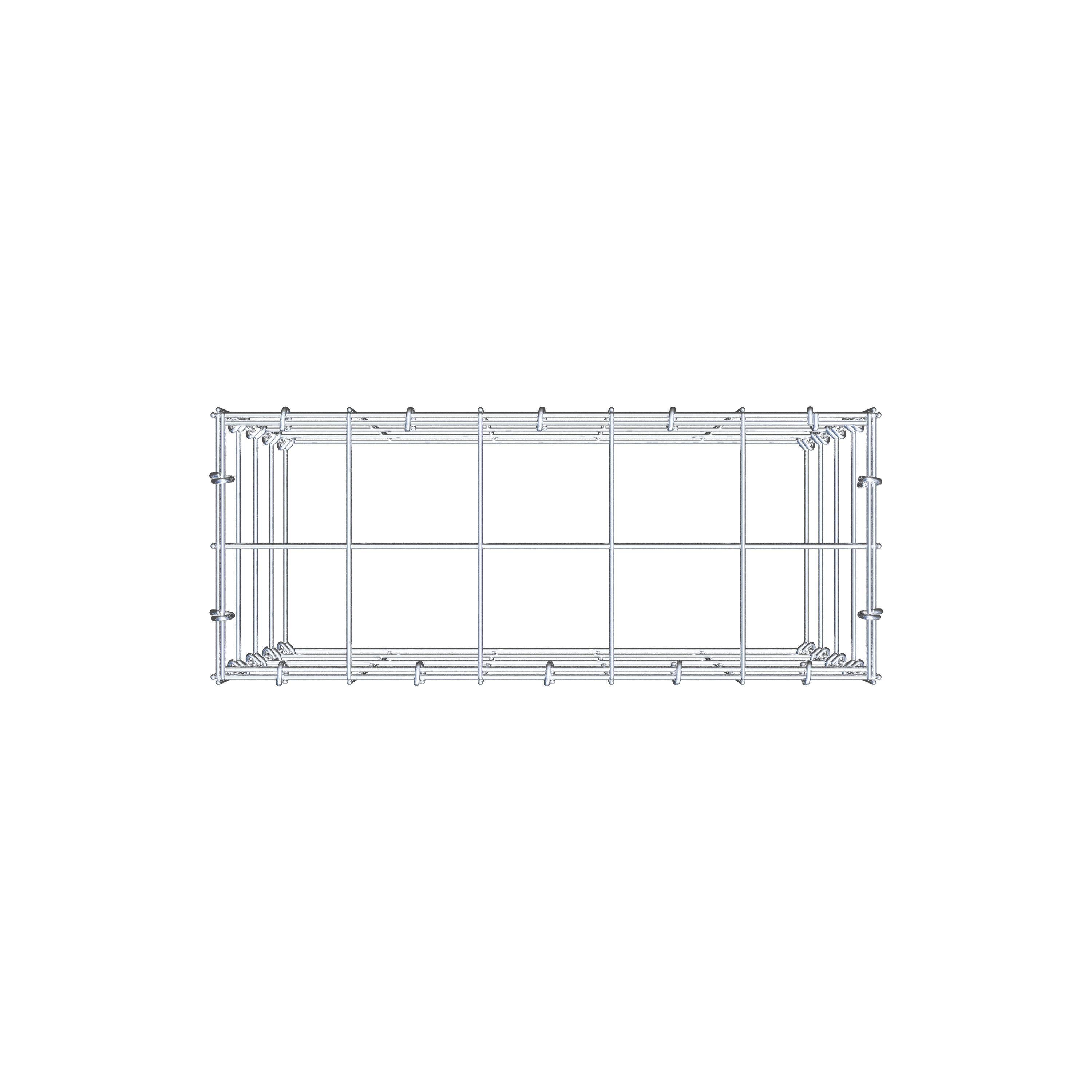 Gabion monté type 3 50 cm x 40 cm x 20 cm (L x H x P), maillage 10 cm x 10 cm, anneau en C