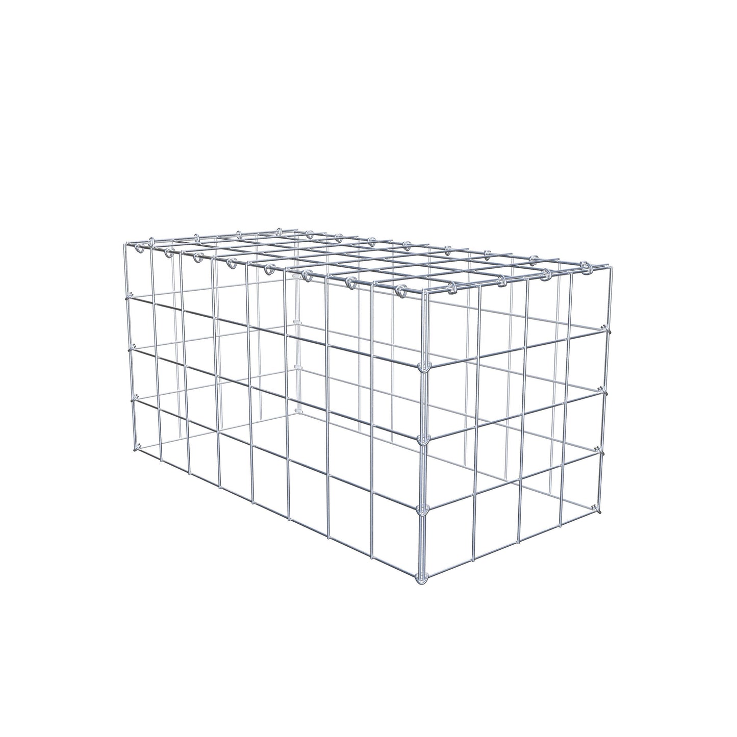 Mounted gabion type 3 80 cm x 40 cm x 40 cm (L x H x D), mesh size 10 cm x 10 cm, C-ring