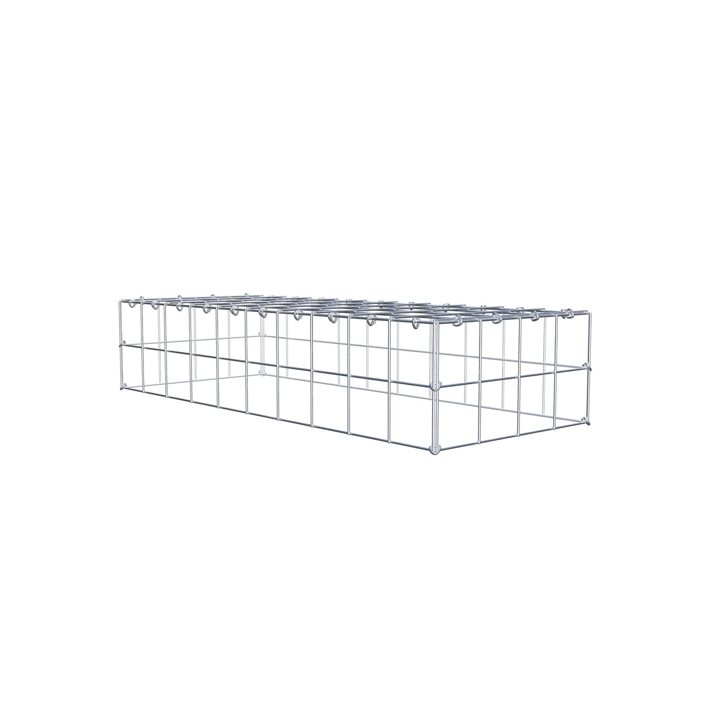 Monteret gabion type 3 100 cm x 20 cm x 40 cm (L x H x D), maskestørrelse 10 cm x 10 cm, C-ring