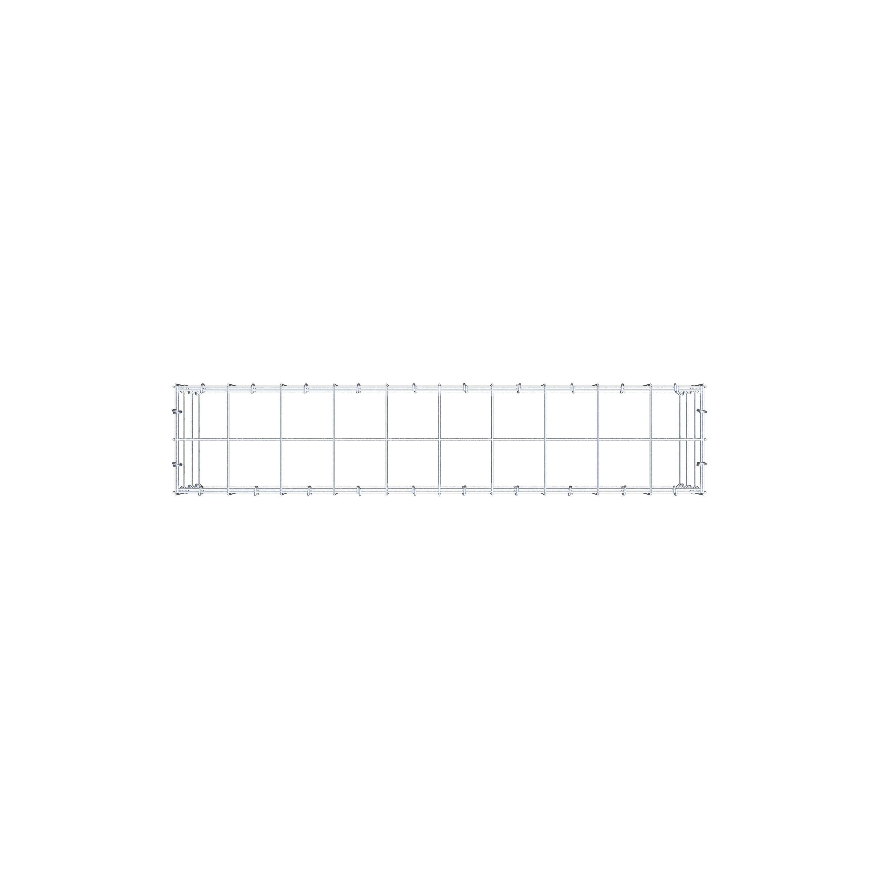 Anbaugabione Typ 3 100 cm x 30 cm x 20 cm (L x H x T), Maschenweite 10 cm x 10 cm, C-Ring