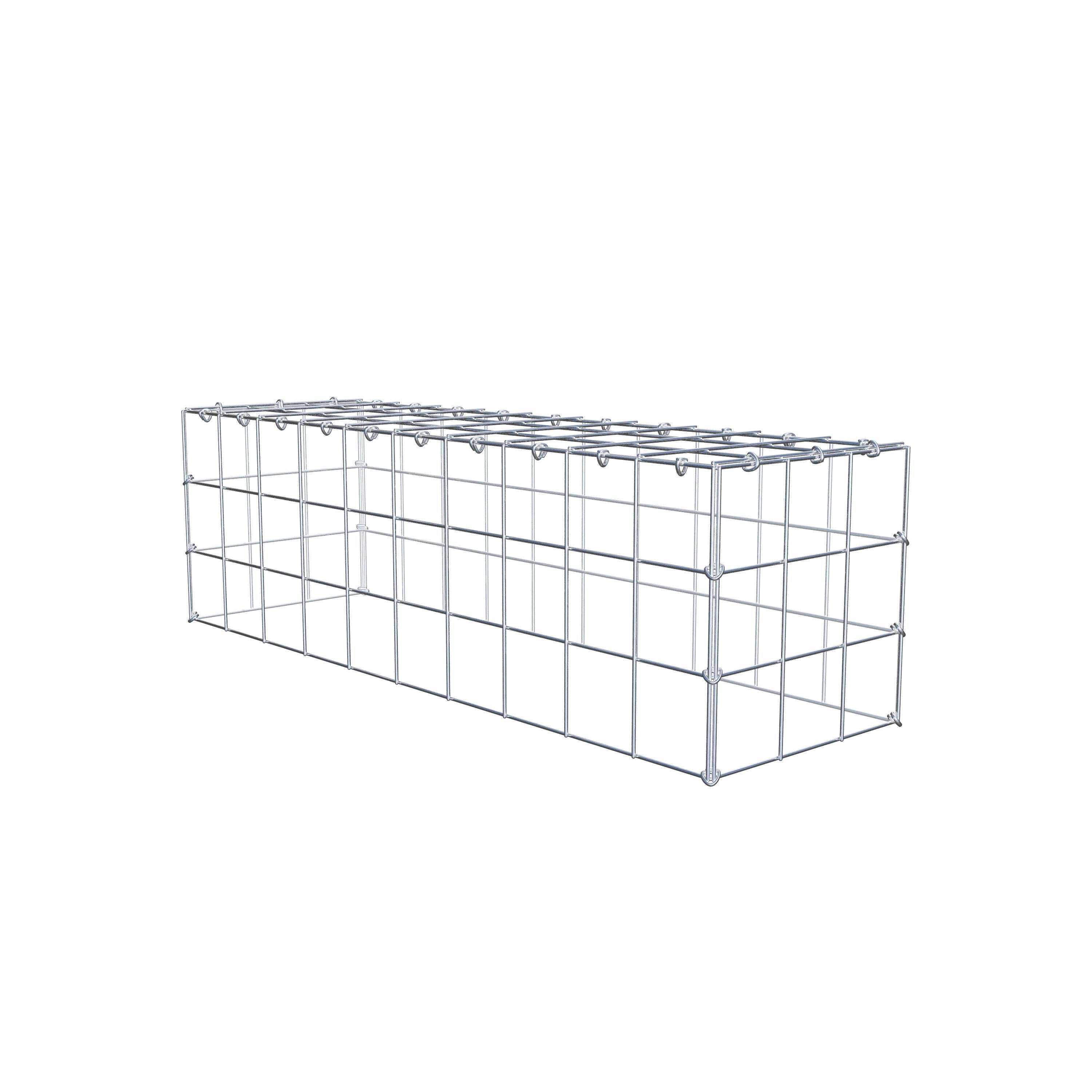 Gabion monté type 3 100 cm x 30 cm x 30 cm (L x H x P), maillage 10 cm x 10 cm, anneau en C