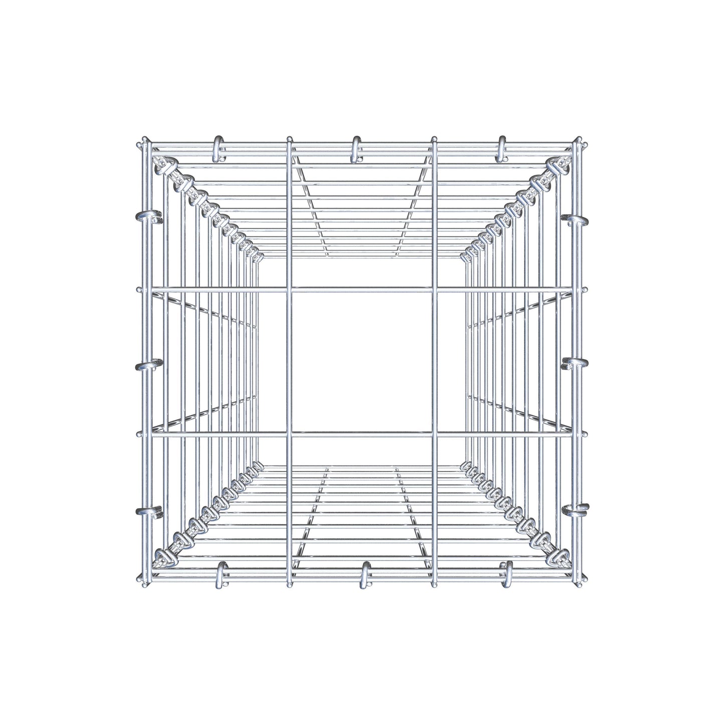 Anbaugabione Typ 3 100 cm x 30 cm x 30 cm (L x H x T), Maschenweite 10 cm x 10 cm, C-Ring