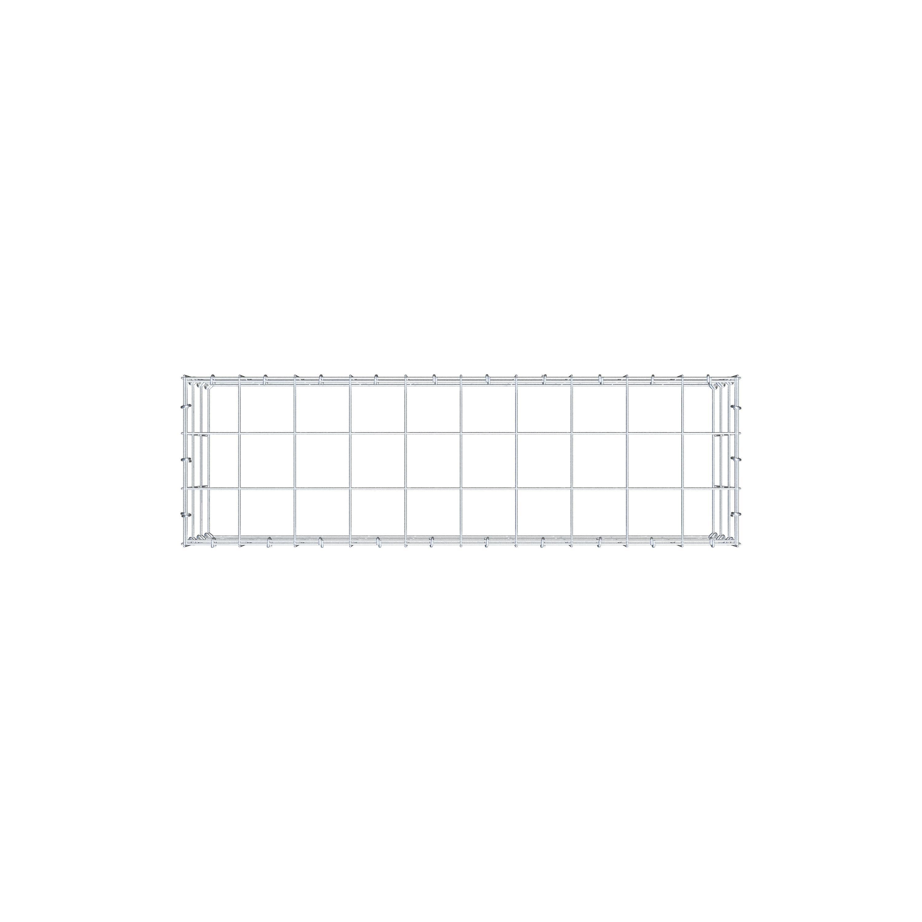 Gabion monté type 3 100 cm x 30 cm x 30 cm (L x H x P), maillage 10 cm x 10 cm, anneau en C