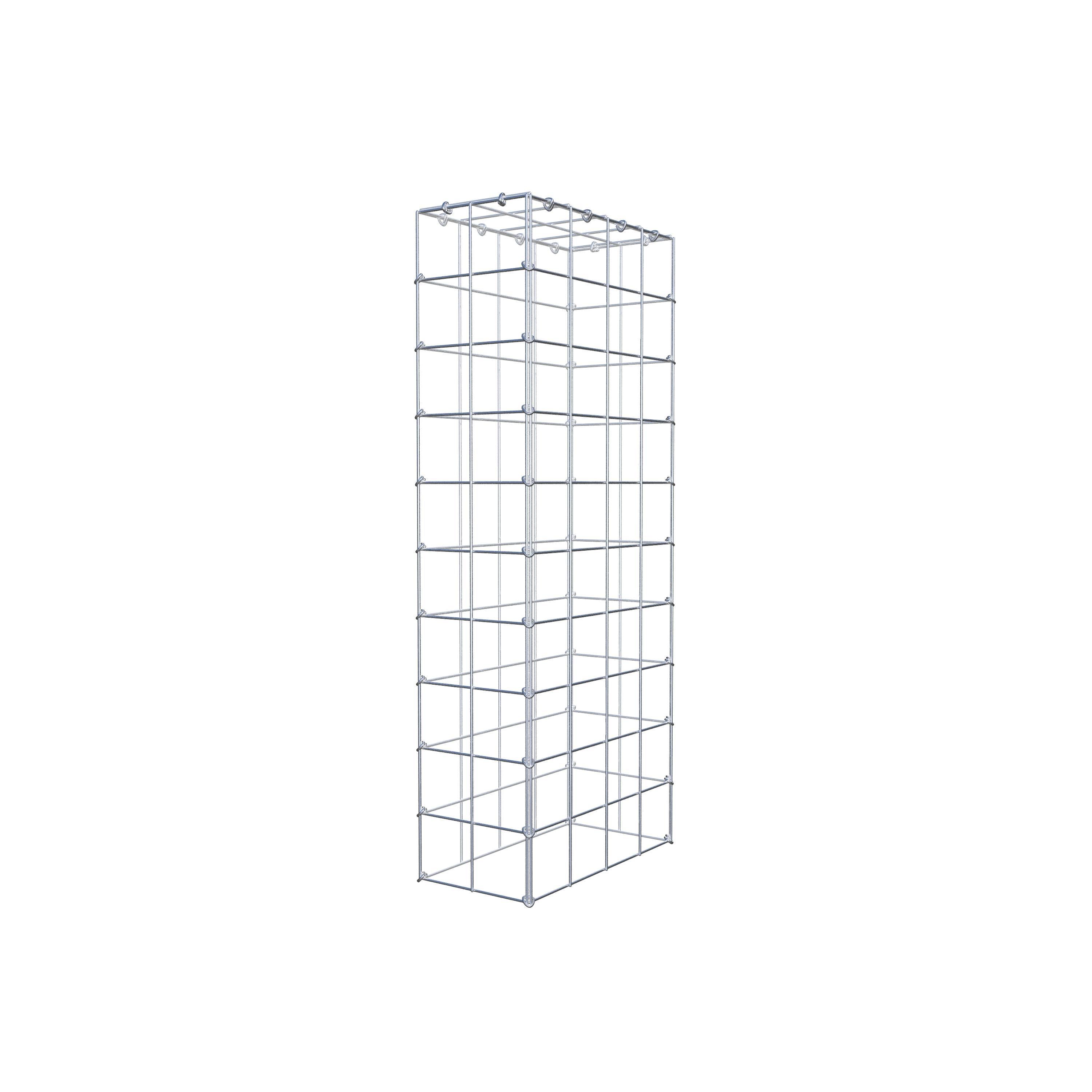 Gabion monté type 3 100 cm x 40 cm x 20 cm (L x H x P), maillage 10 cm x 10 cm, anneau en C