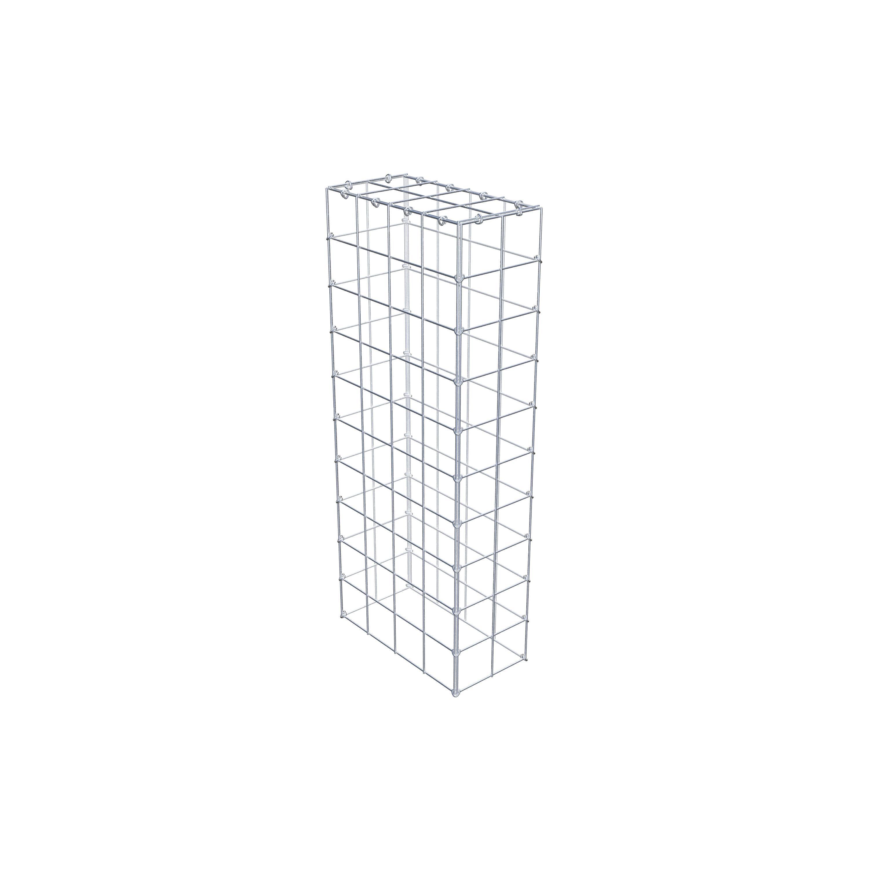 Gabion monté type 3 100 cm x 40 cm x 20 cm (L x H x P), maillage 10 cm x 10 cm, anneau en C