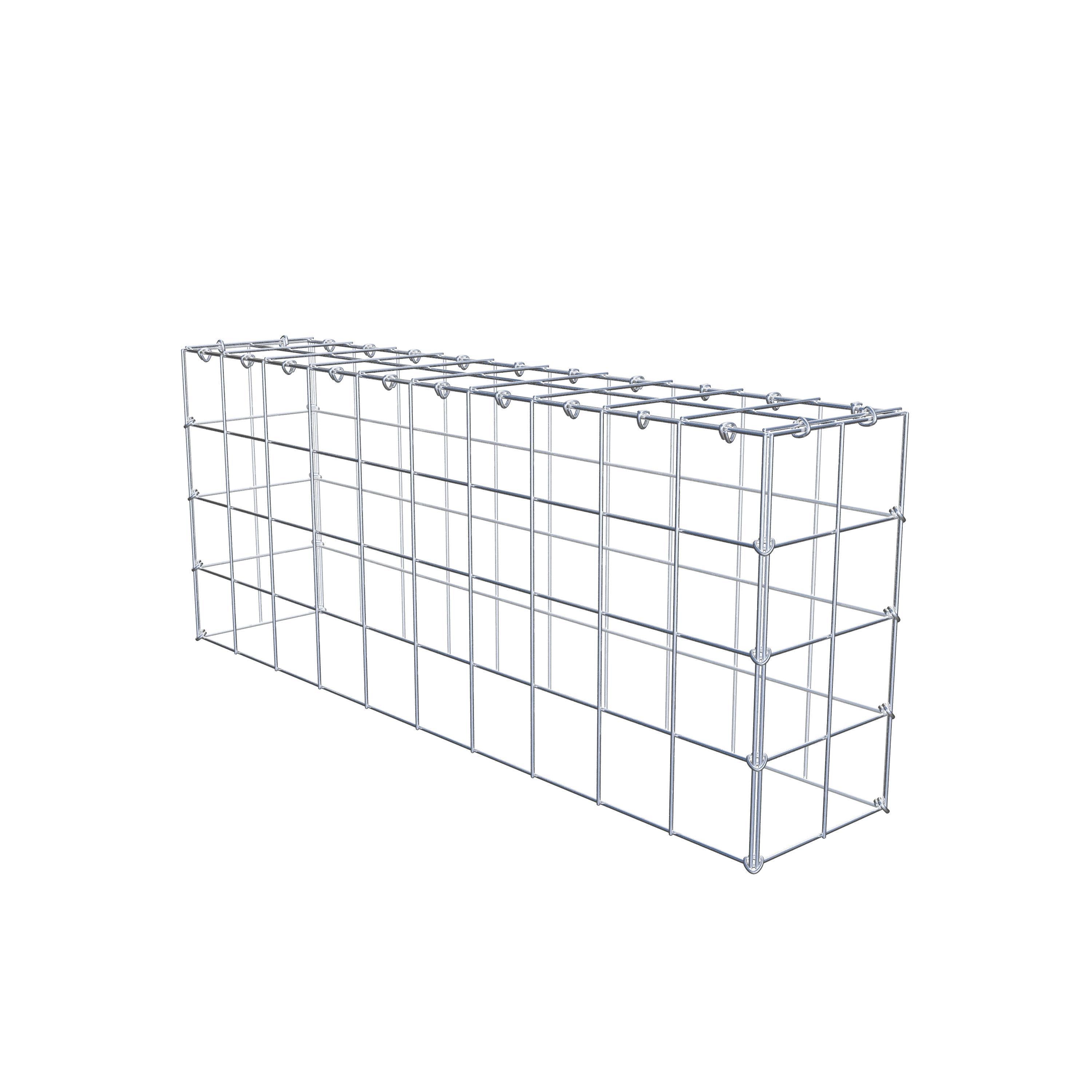 Gabion monté type 3 100 cm x 40 cm x 20 cm (L x H x P), maillage 10 cm x 10 cm, anneau en C