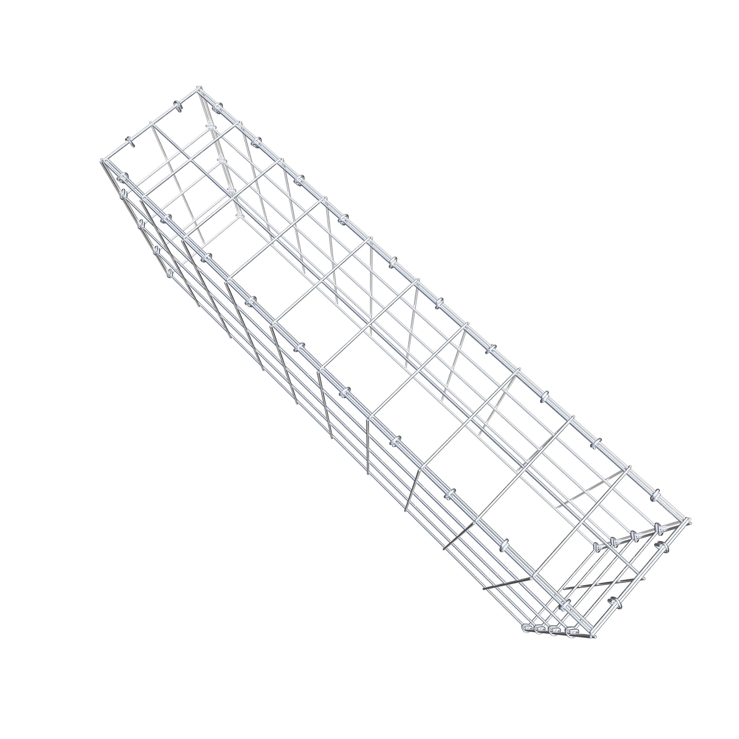 Gabion monté type 3 100 cm x 40 cm x 20 cm (L x H x P), maillage 10 cm x 10 cm, anneau en C