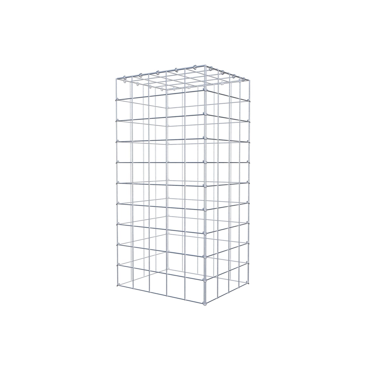 Mounted gabion type 3 100 cm x 40 cm x 50 cm (L x H x D), mesh size 10 cm x 10 cm, C-ring