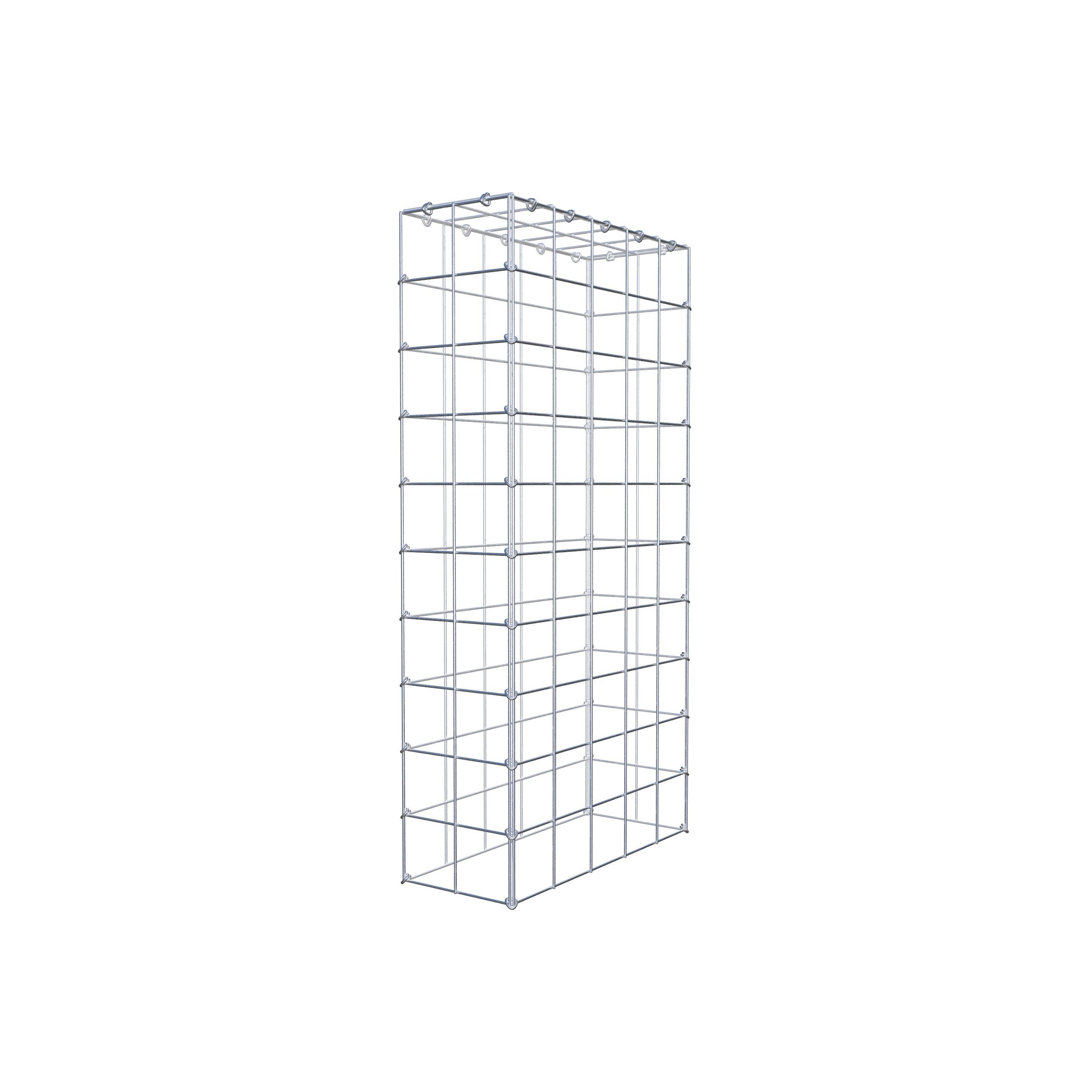 Gabion monté type 3 100 cm x 50 cm x 20 cm (L x H x P), maillage 10 cm x 10 cm, anneau en C