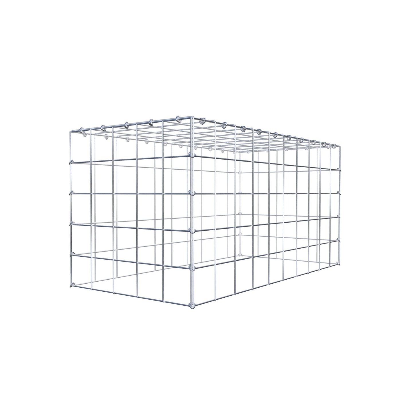Monteret gabion type 3 100 cm x 50 cm x 50 cm (L x H x D), maskestørrelse 10 cm x 10 cm, C-ring