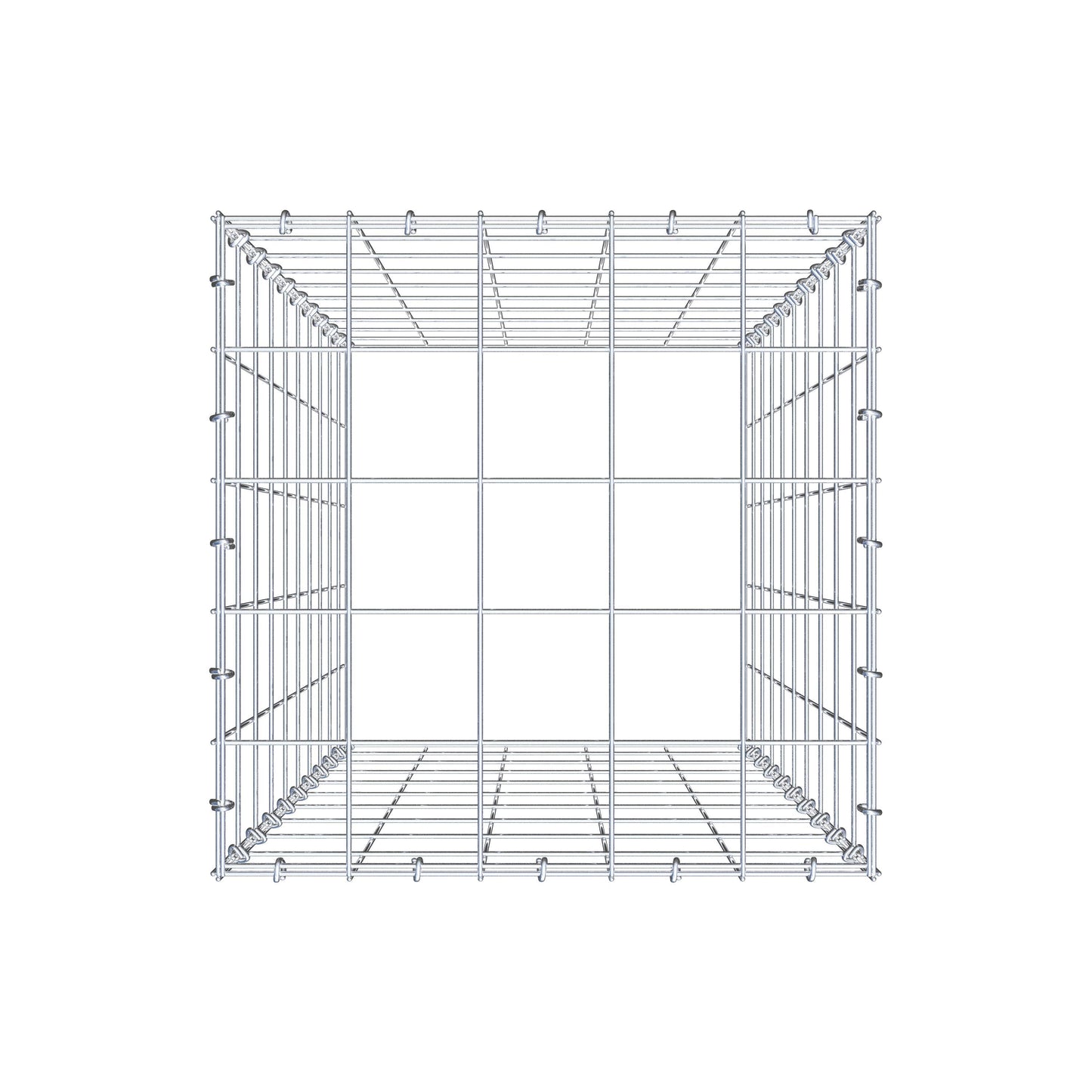 Monteret gabion type 3 100 cm x 50 cm x 50 cm (L x H x D), maskestørrelse 10 cm x 10 cm, C-ring