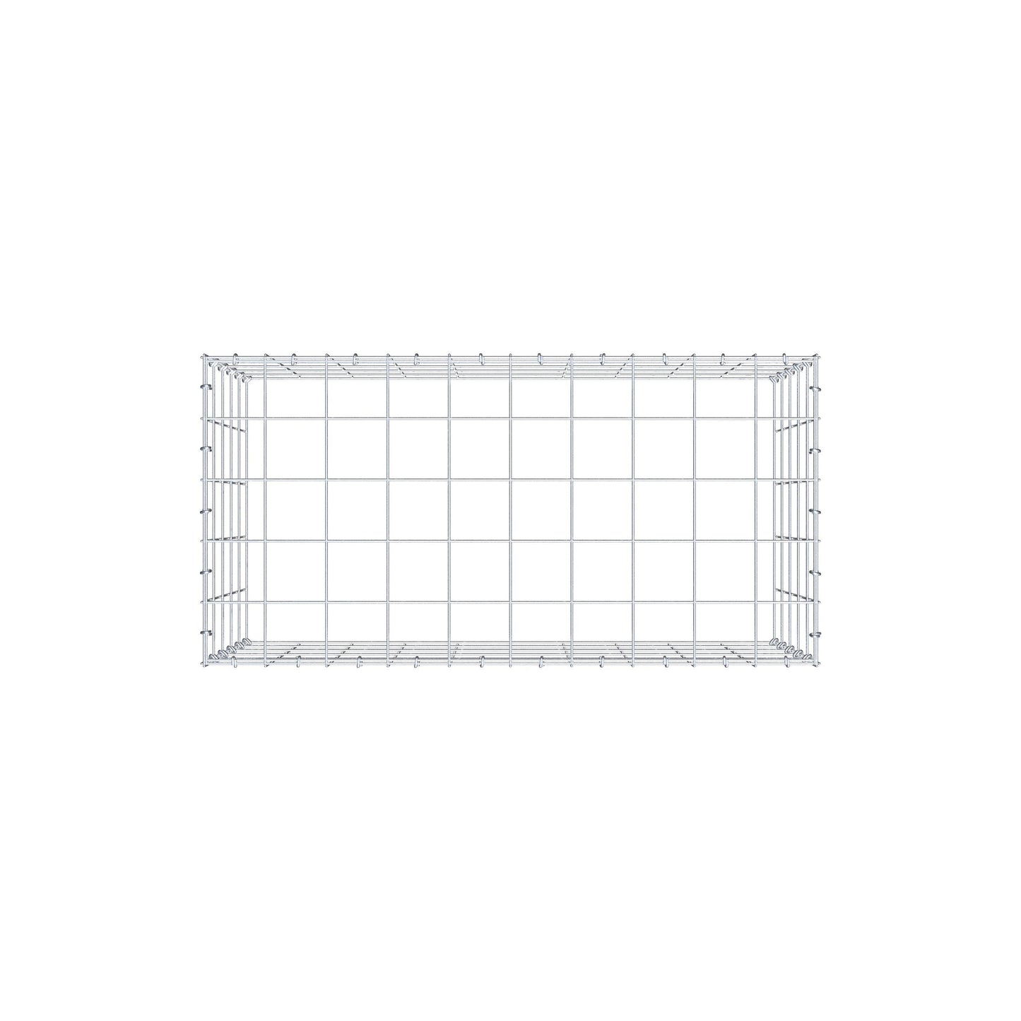Monteret gabion type 3 100 cm x 50 cm x 50 cm (L x H x D), maskestørrelse 10 cm x 10 cm, C-ring