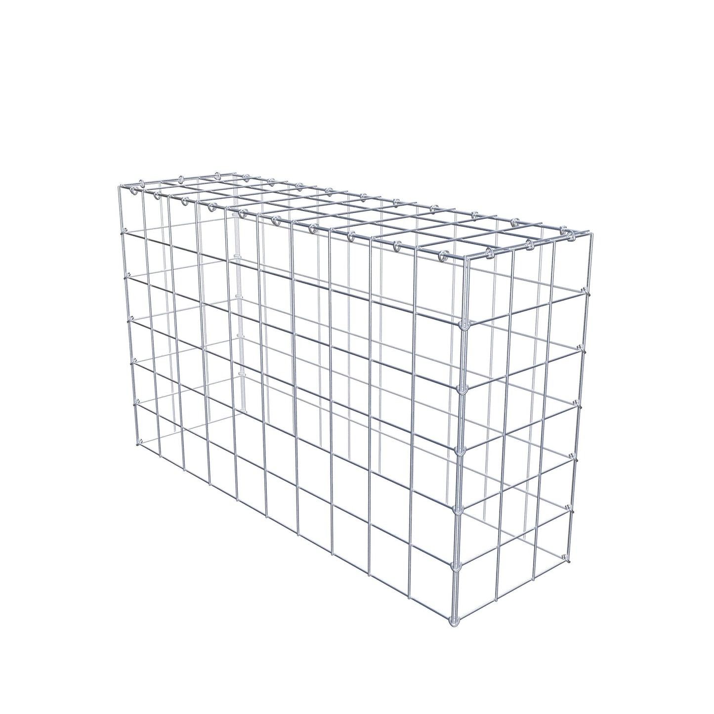 Monteret gabion type 3 100 cm x 60 cm x 30 cm (L x H x D), maskestørrelse 10 cm x 10 cm, C-ring