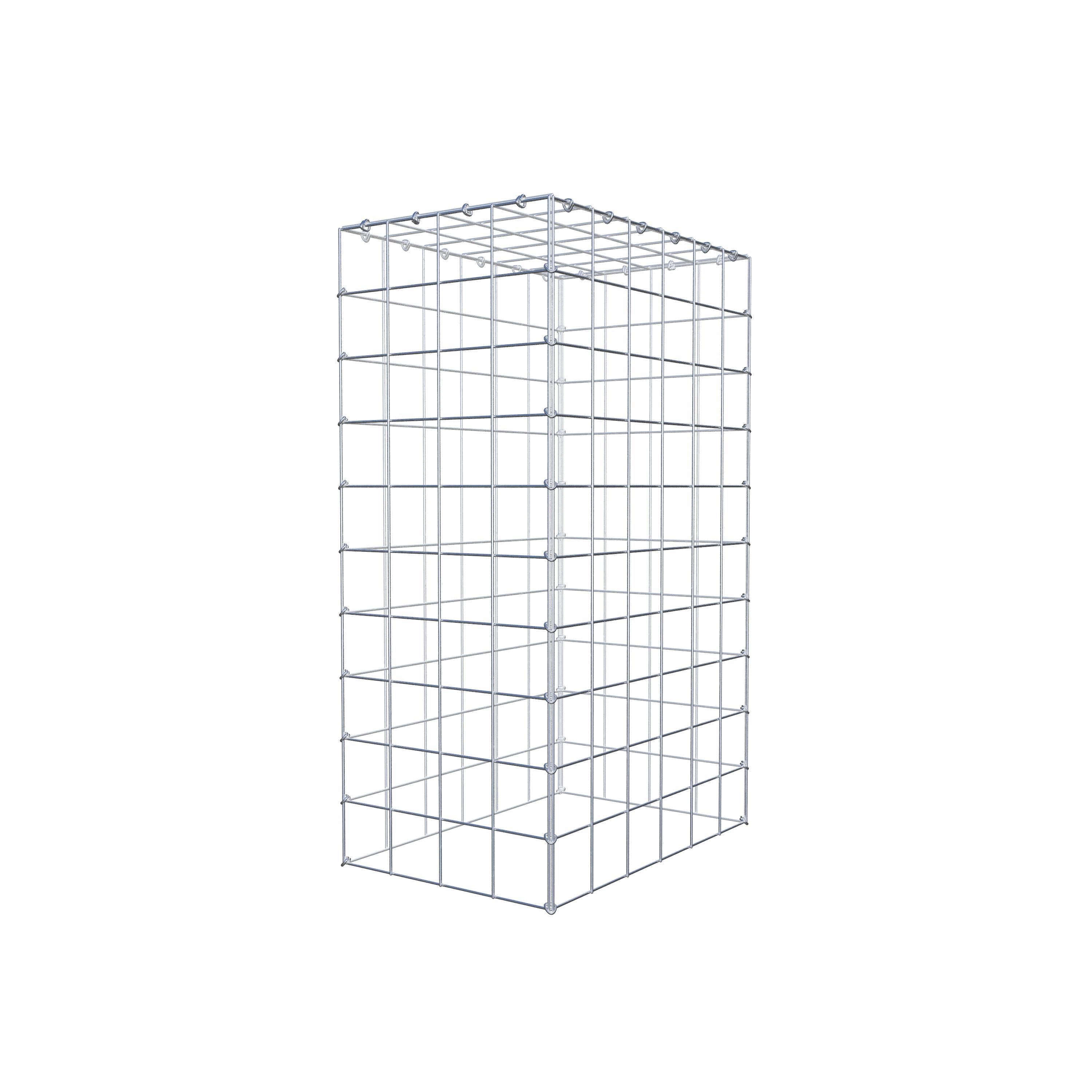 Gabion monté type 3 100 cm x 60 cm x 40 cm (L x H x P), maillage 10 cm x 10 cm, anneau en C