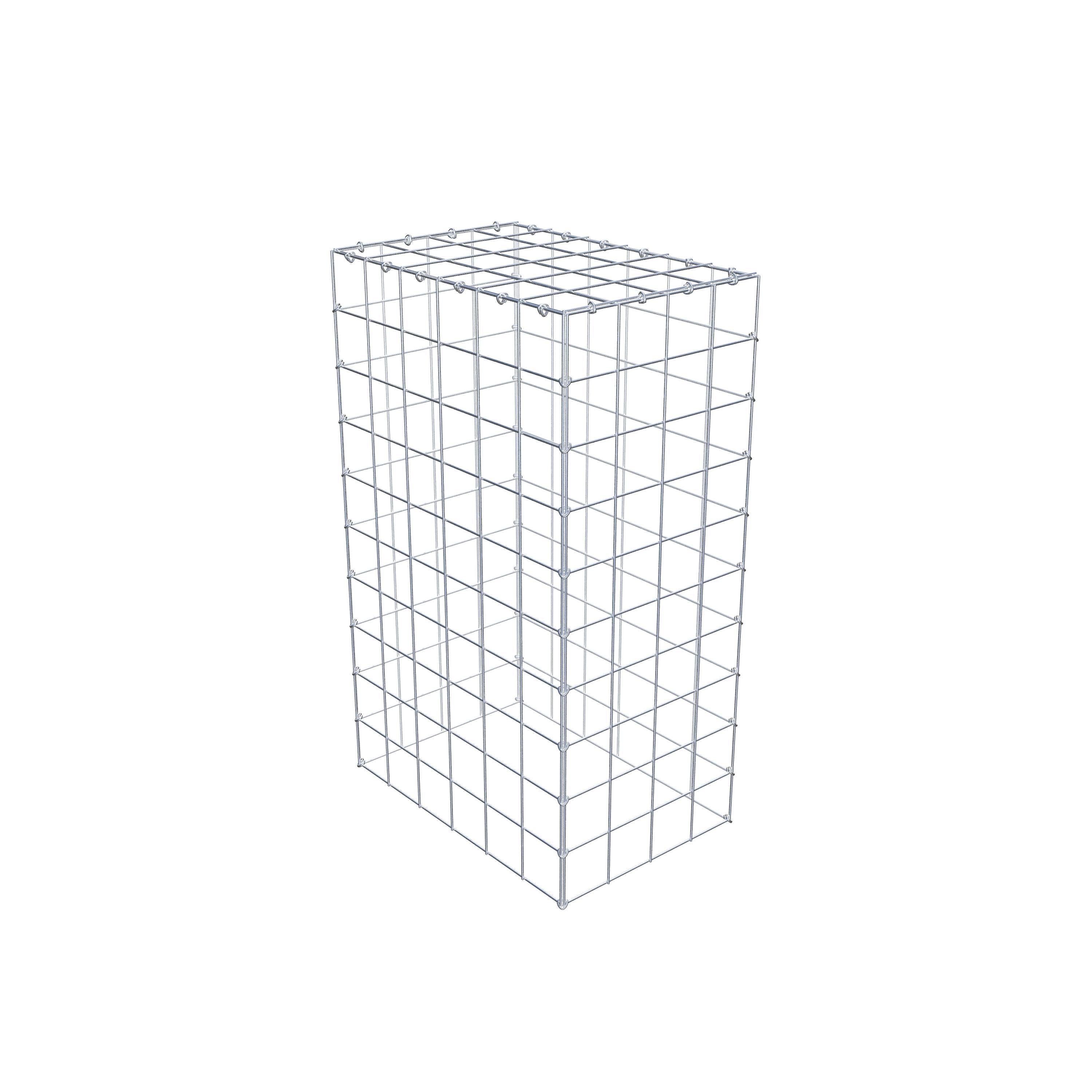 Gabion monté type 3 100 cm x 60 cm x 40 cm (L x H x P), maillage 10 cm x 10 cm, anneau en C