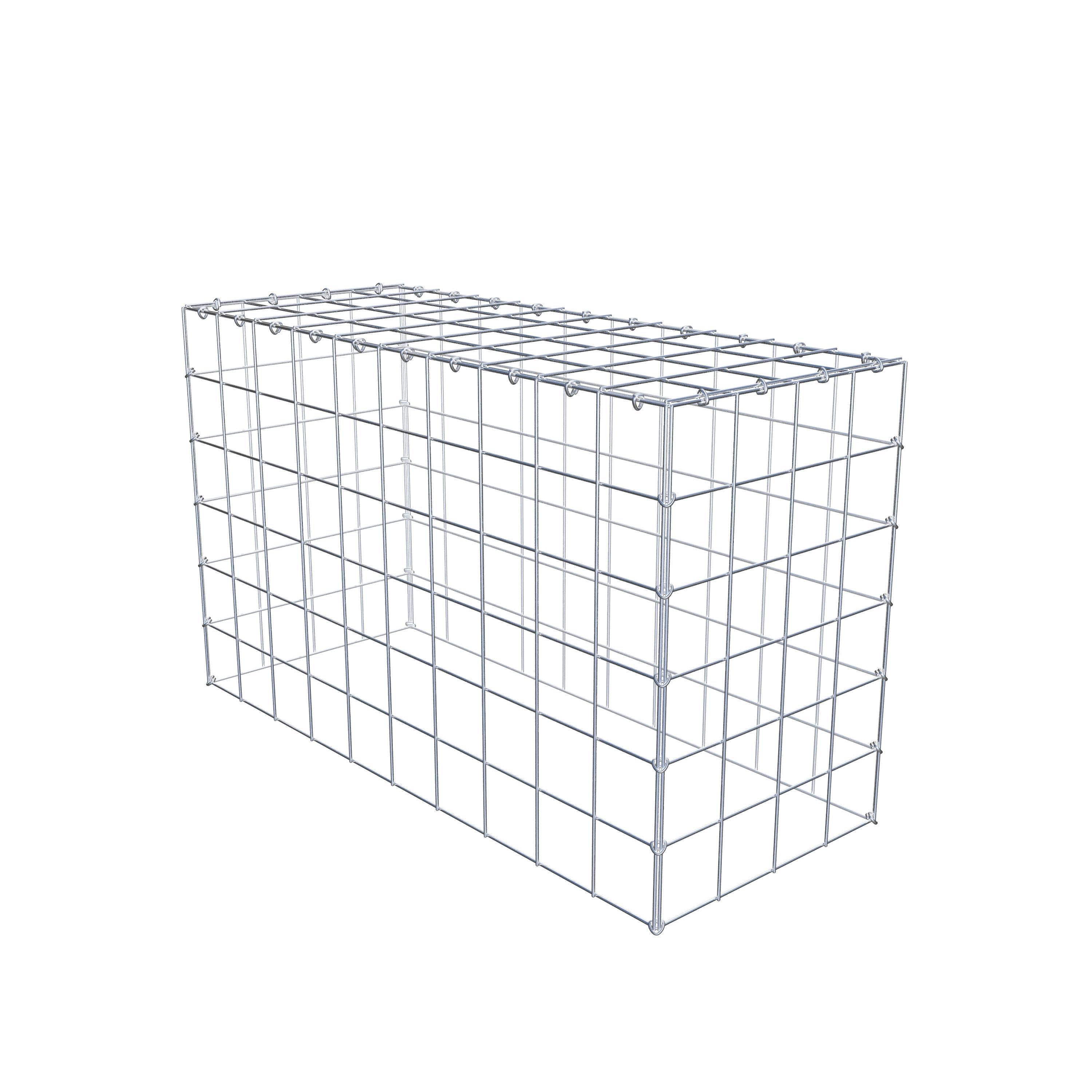 Gabion monté type 3 100 cm x 60 cm x 40 cm (L x H x P), maillage 10 cm x 10 cm, anneau en C