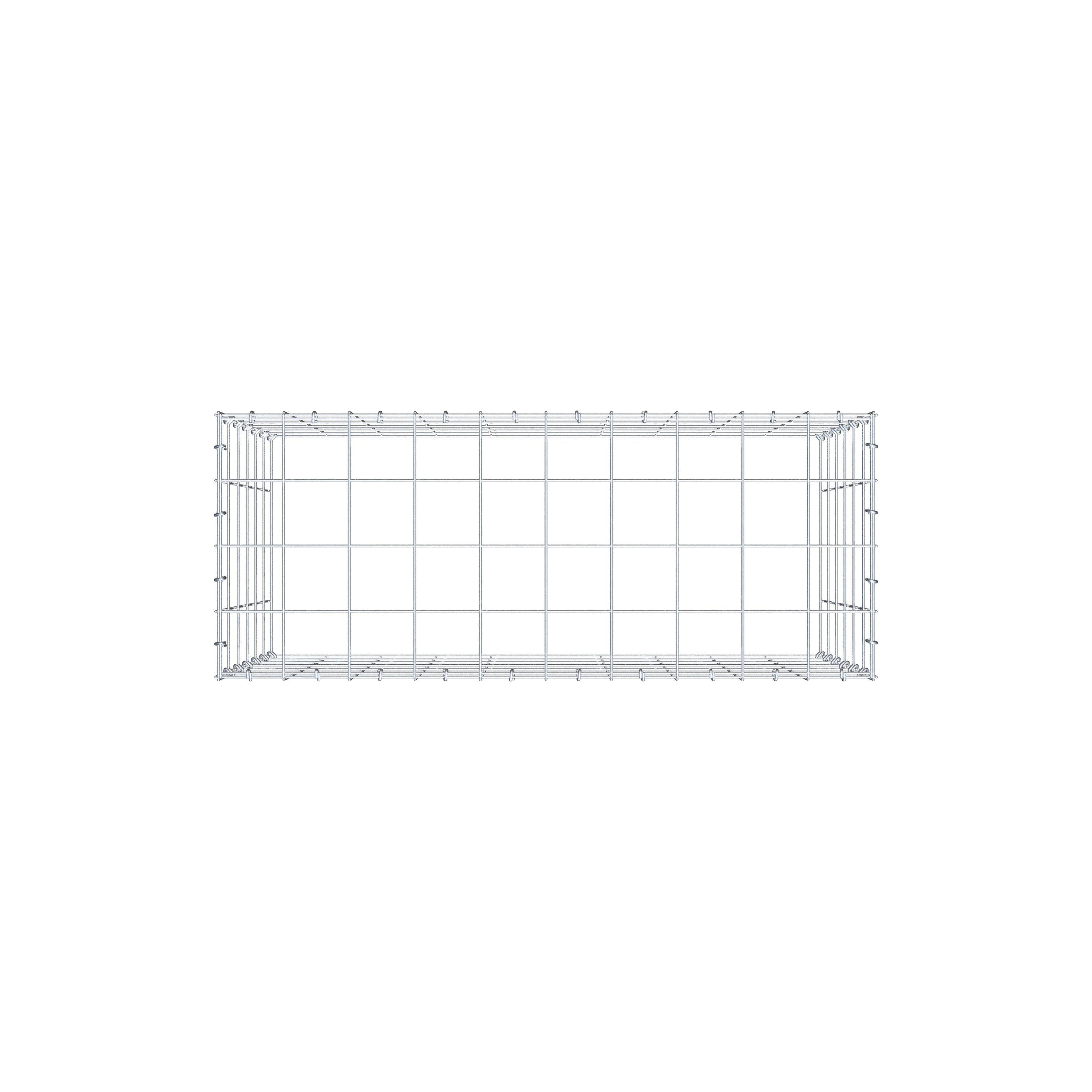 Gabion monté type 3 100 cm x 60 cm x 40 cm (L x H x P), maillage 10 cm x 10 cm, anneau en C