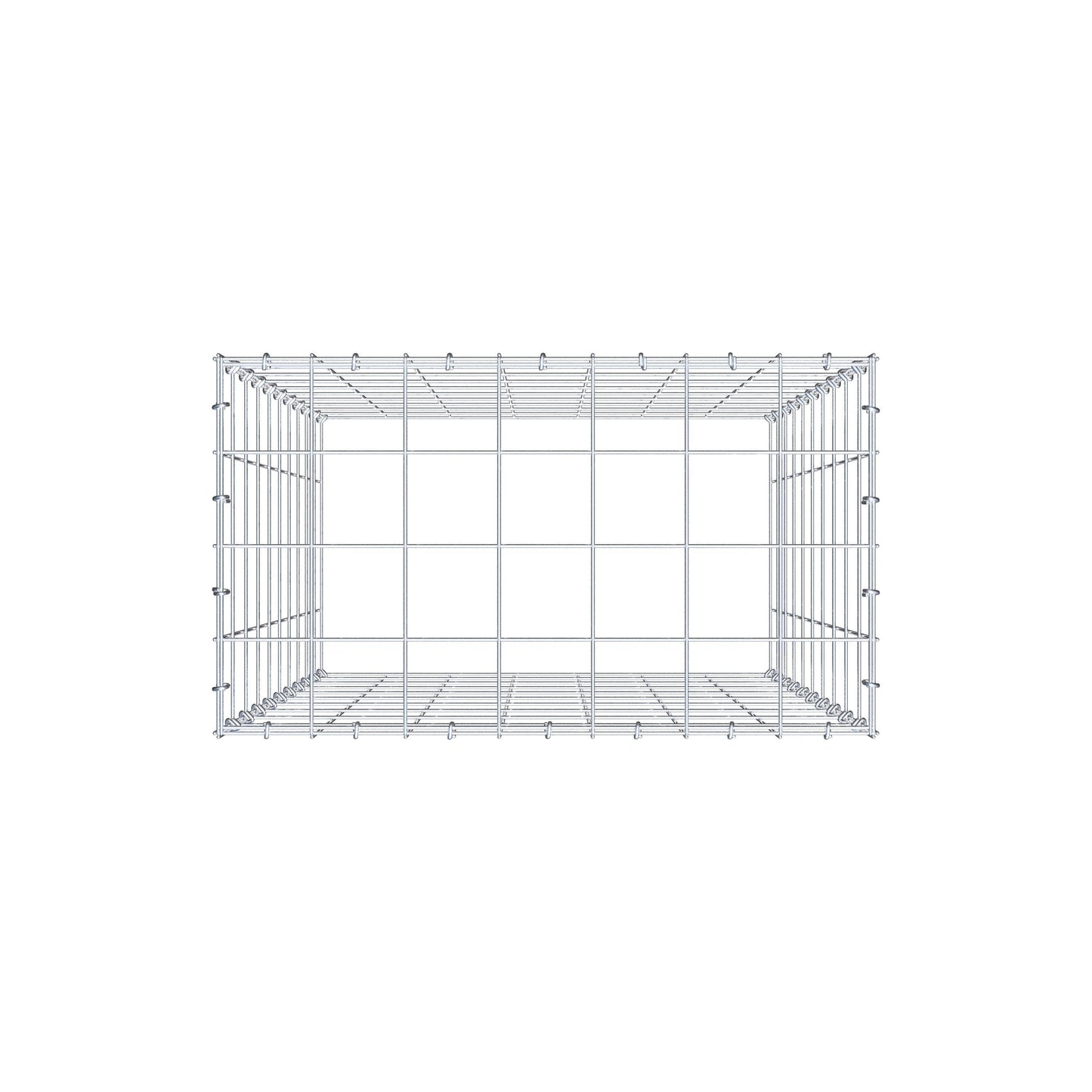 Gabião Tipo 3 100 cm x 70 cm x 40 cm (C x A x P), malhagem 10 cm x 10 cm, anel C