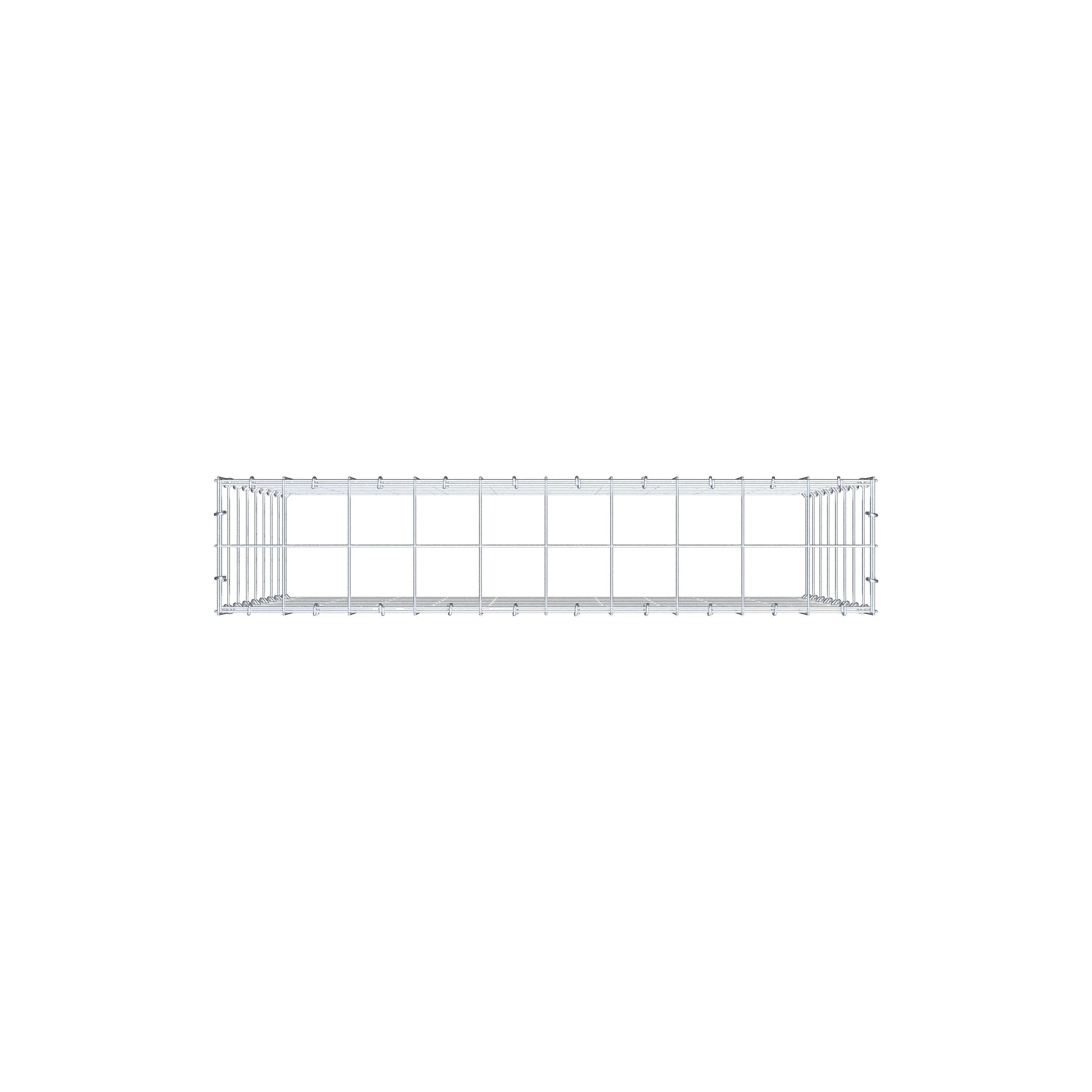 Gabion monté type 3 100 cm x 80 cm x 20 cm (L x H x P), maillage 10 cm x 10 cm, anneau en C