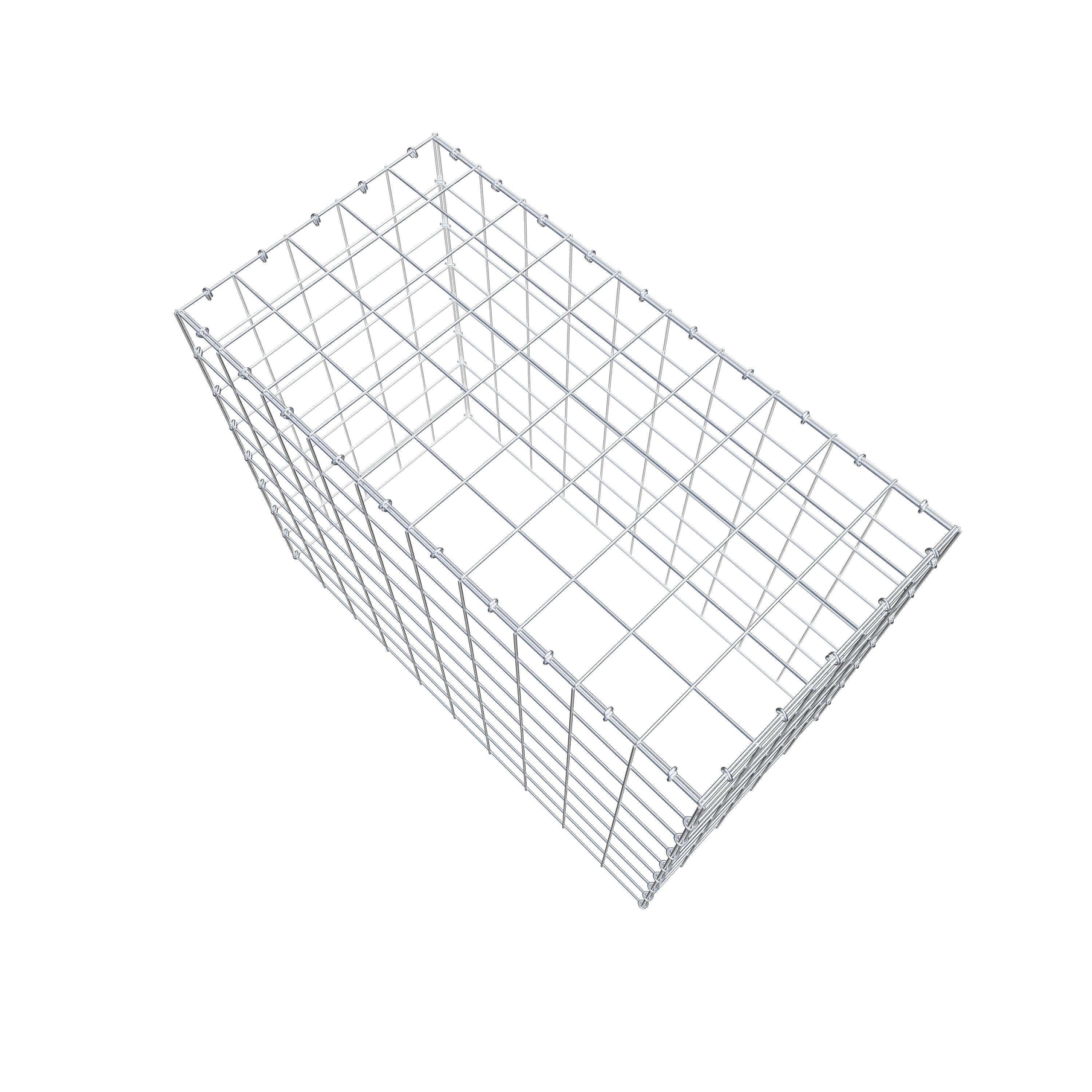 Gabion monté type 3 100 cm x 80 cm x 50 cm (L x H x P), maillage 10 cm x 10 cm, anneau en C