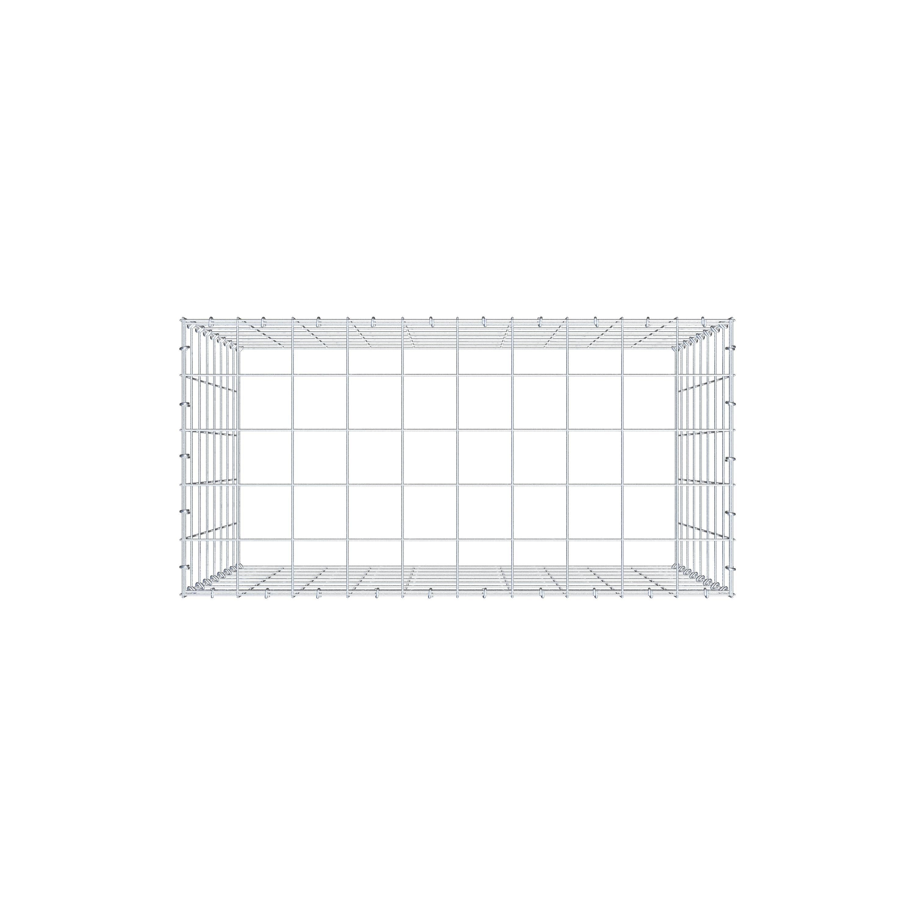 Gabion monté type 3 100 cm x 80 cm x 50 cm (L x H x P), maillage 10 cm x 10 cm, anneau en C