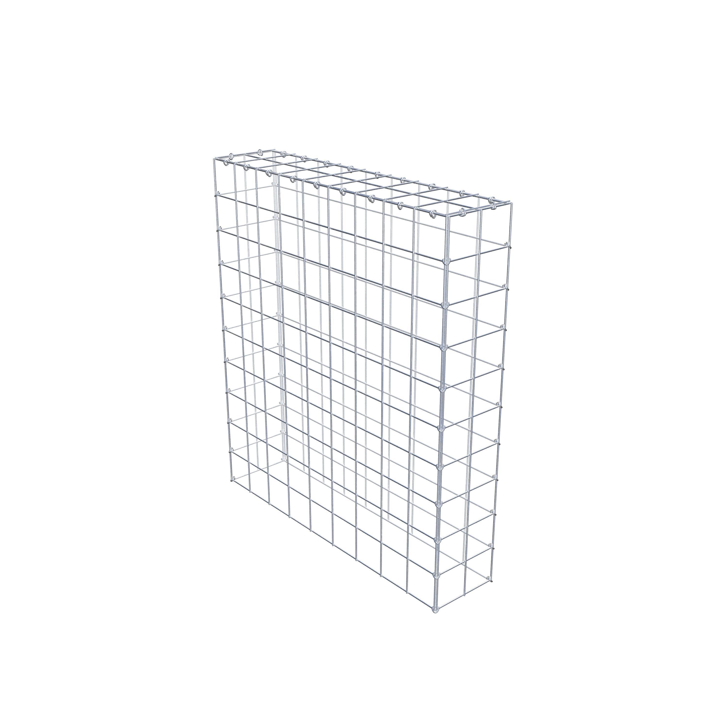 Gabion monté type 3 100 cm x 90 cm x 20 cm (L x H x P), maillage 10 cm x 10 cm, anneau en C