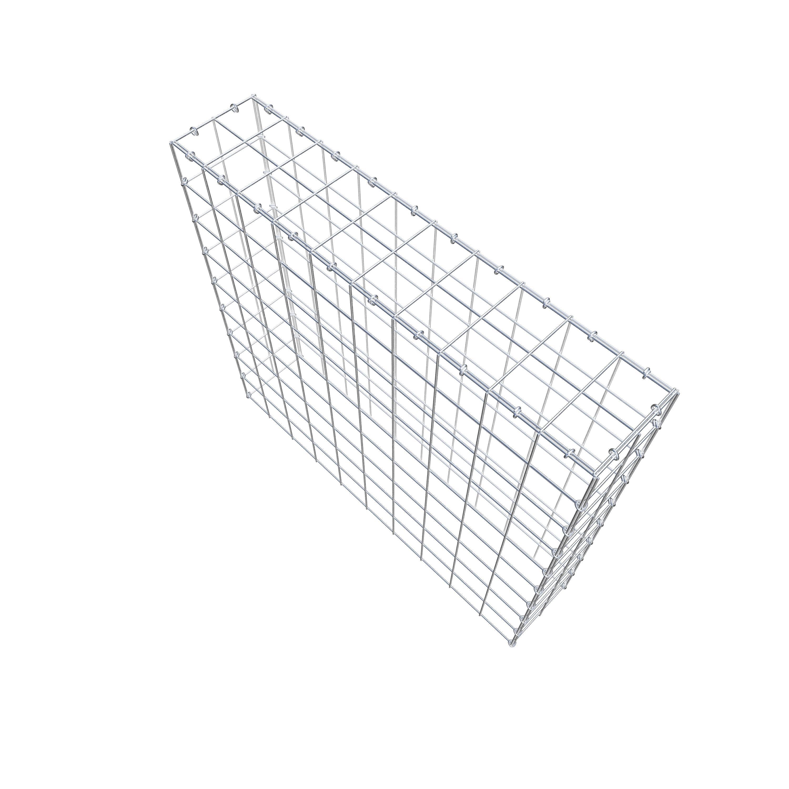 Gabion monté type 3 100 cm x 90 cm x 20 cm (L x H x P), maillage 10 cm x 10 cm, anneau en C