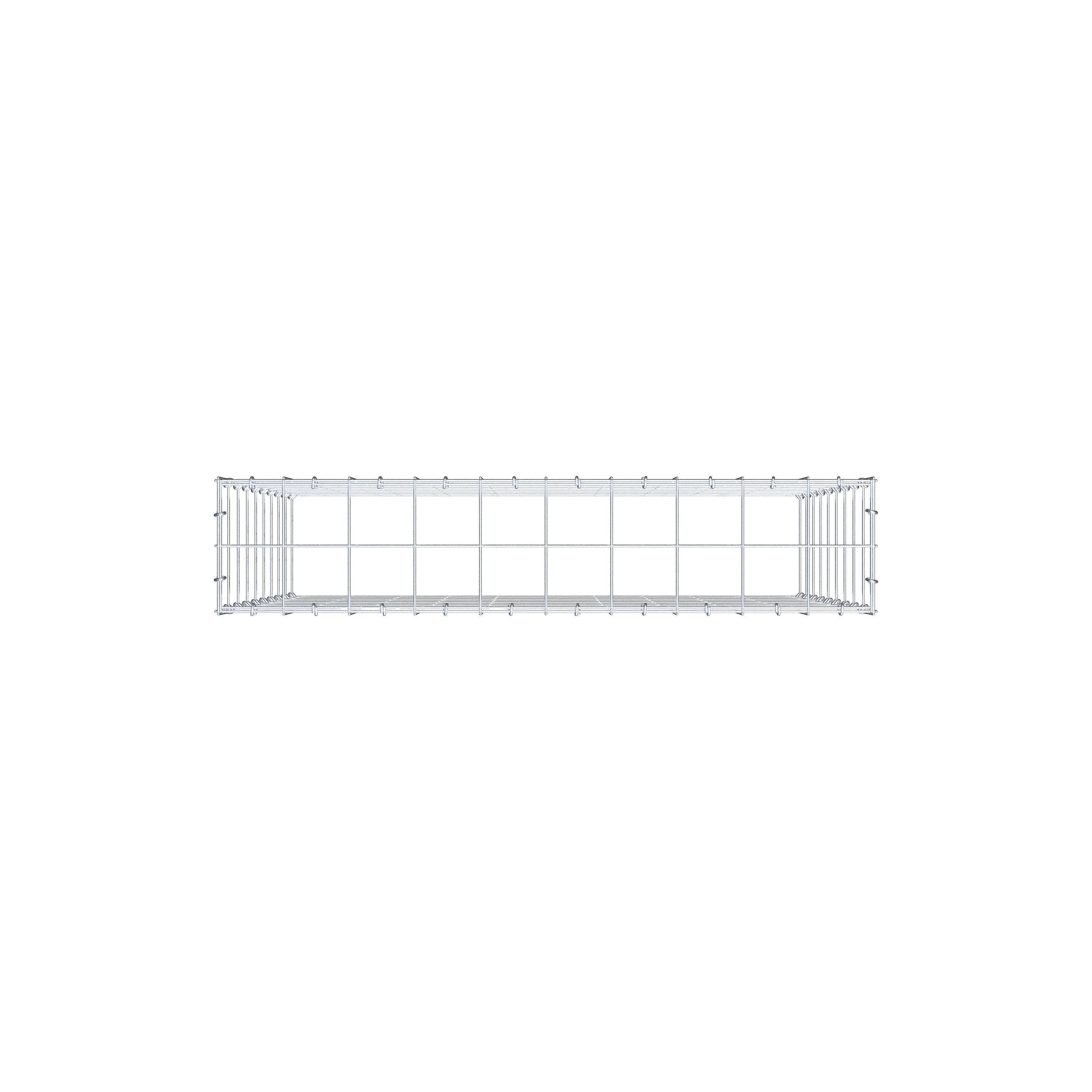 Gabion monté type 3 100 cm x 90 cm x 20 cm (L x H x P), maillage 10 cm x 10 cm, anneau en C