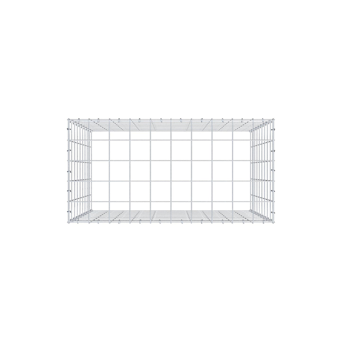 Mounted gabion type 3 100 cm x 90 cm x 50 cm (L x H x D), mesh size 10 cm x 10 cm, C-ring