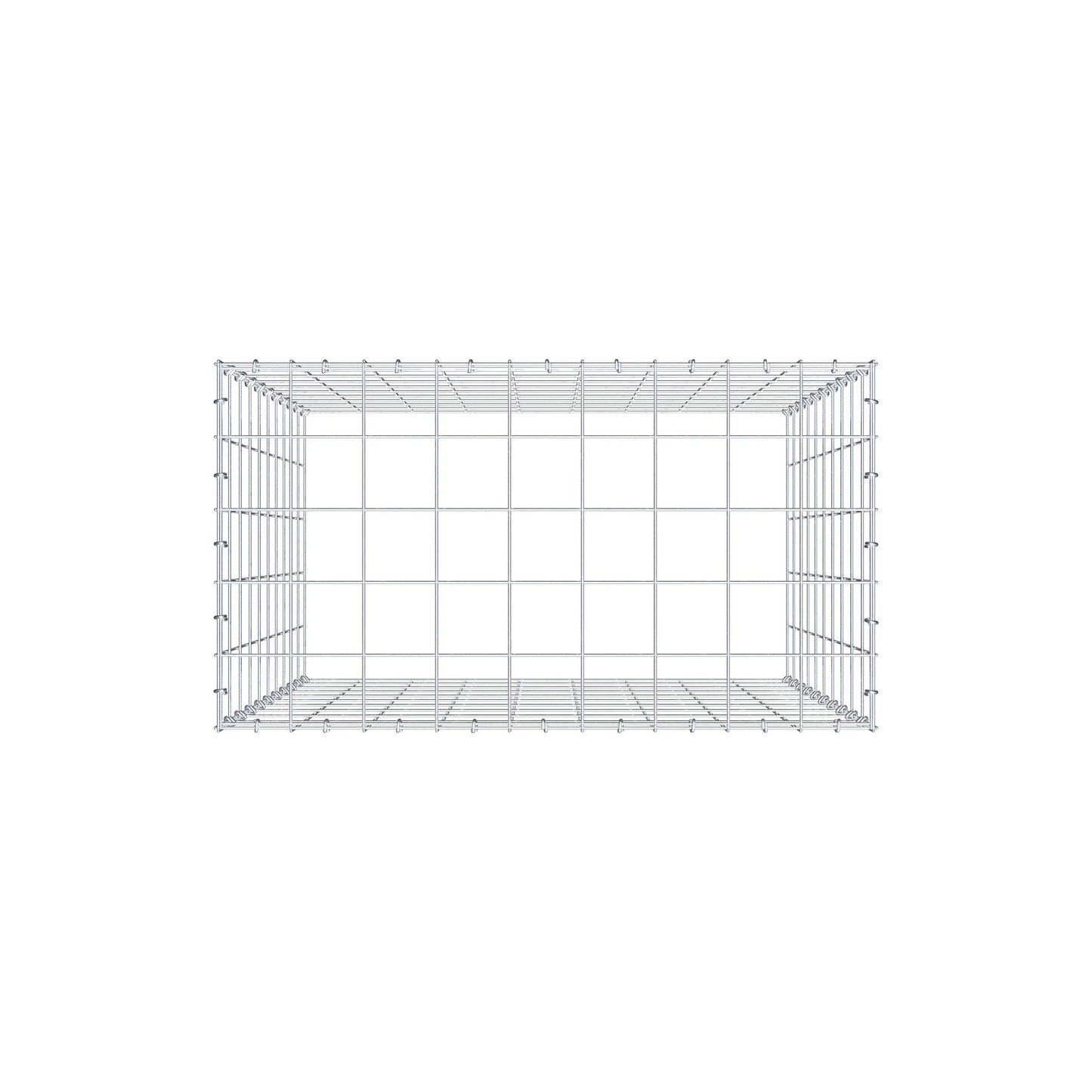 Mounted gabion type 3 100 cm x 90 cm x 50 cm (L x H x D), mesh size 10 cm x 10 cm, C-ring