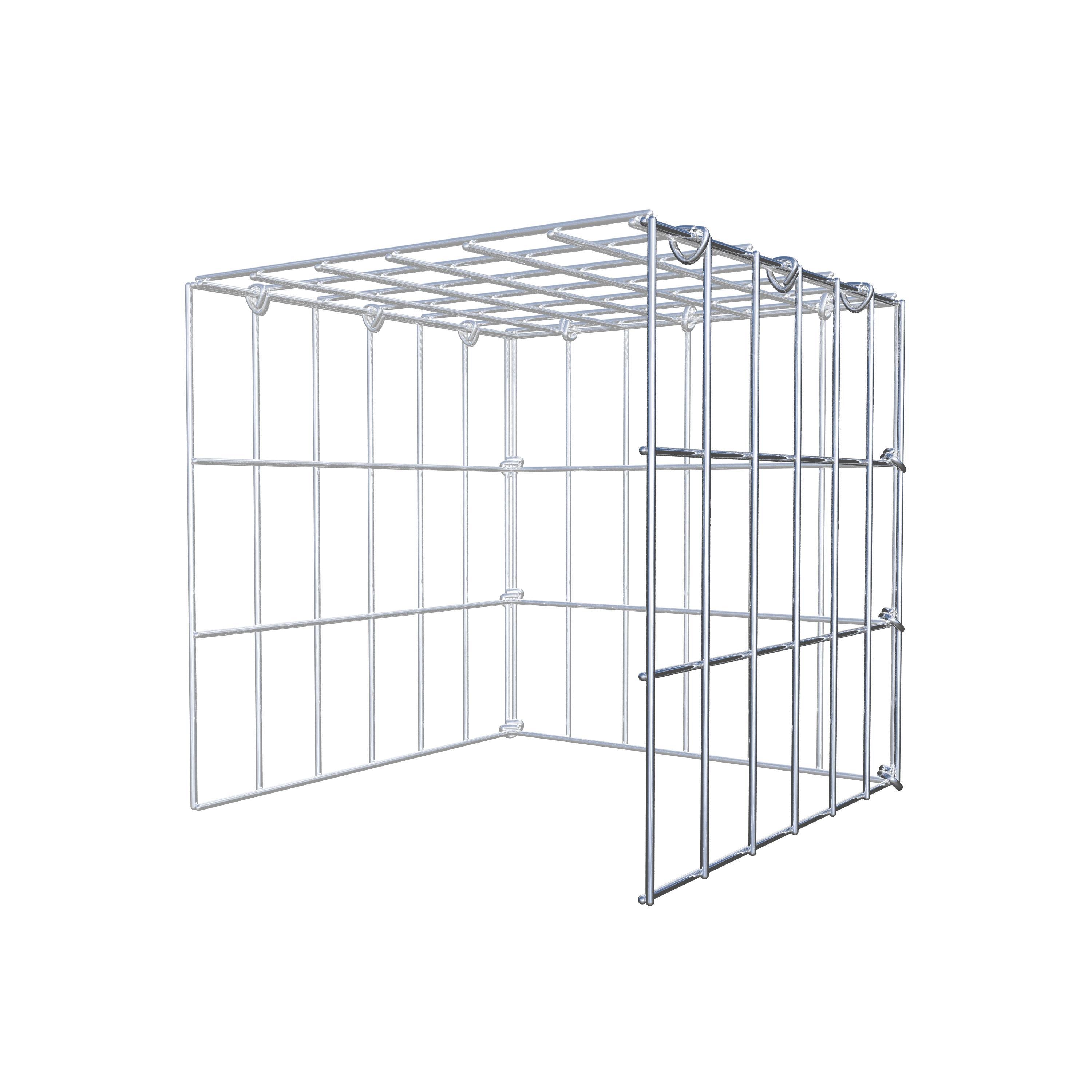 Gabion monté type 4 30 cm x 30 cm x 30 cm (L x H x P), maillage 5 cm x 10 cm, anneau en C