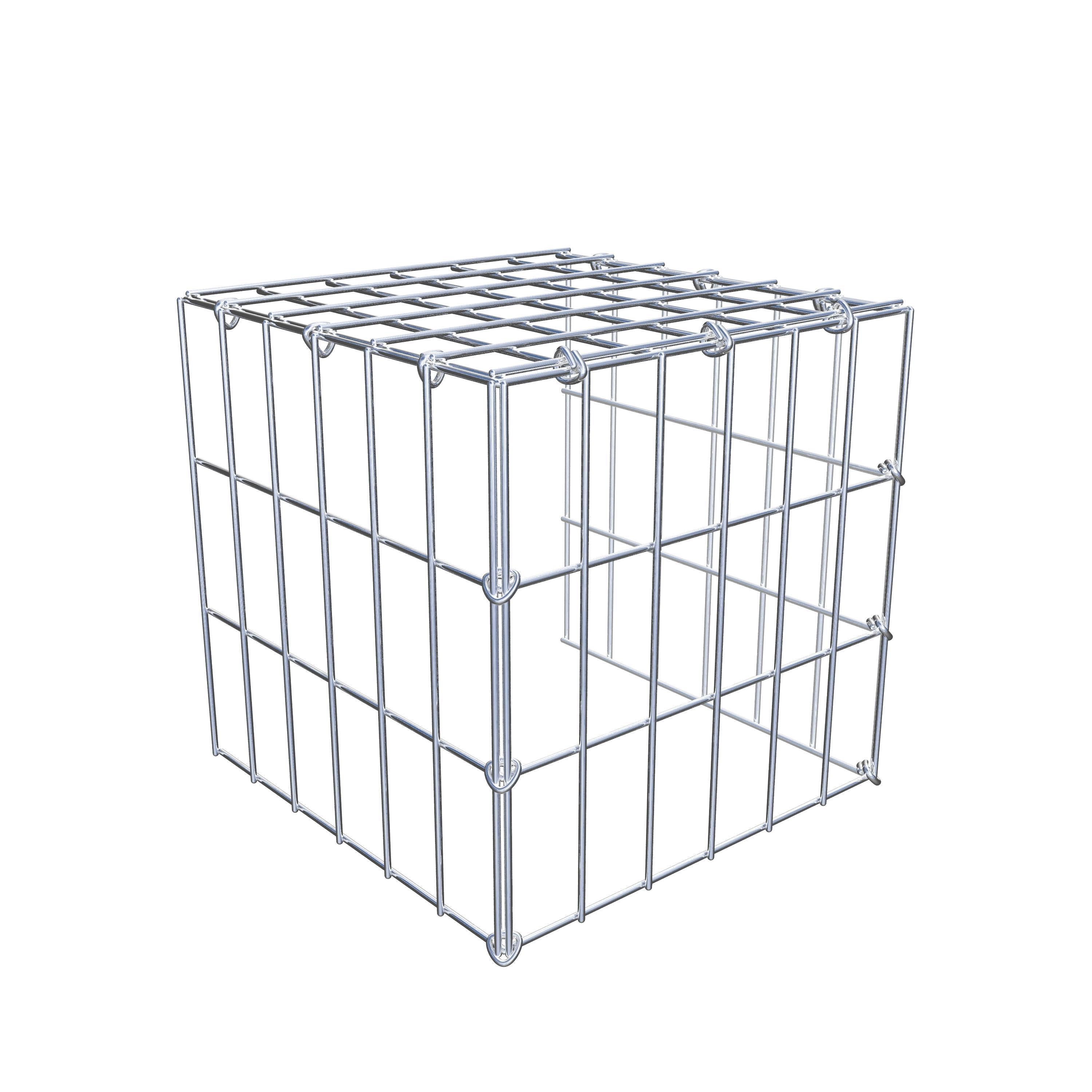 Gabion monté type 4 30 cm x 30 cm x 30 cm (L x H x P), maillage 5 cm x 10 cm, anneau en C