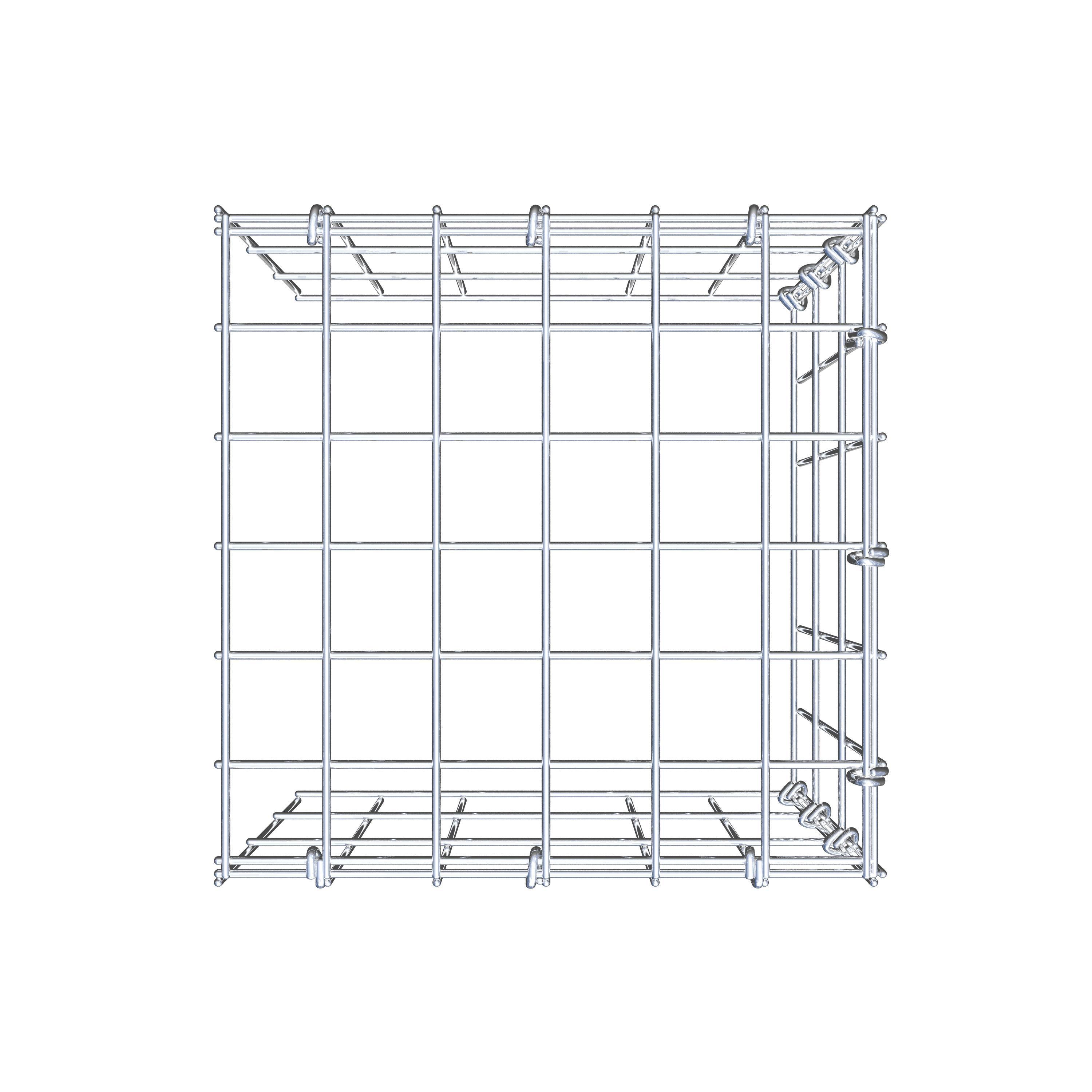 Gabion monté type 4 30 cm x 30 cm x 30 cm (L x H x P), maillage 5 cm x 10 cm, anneau en C