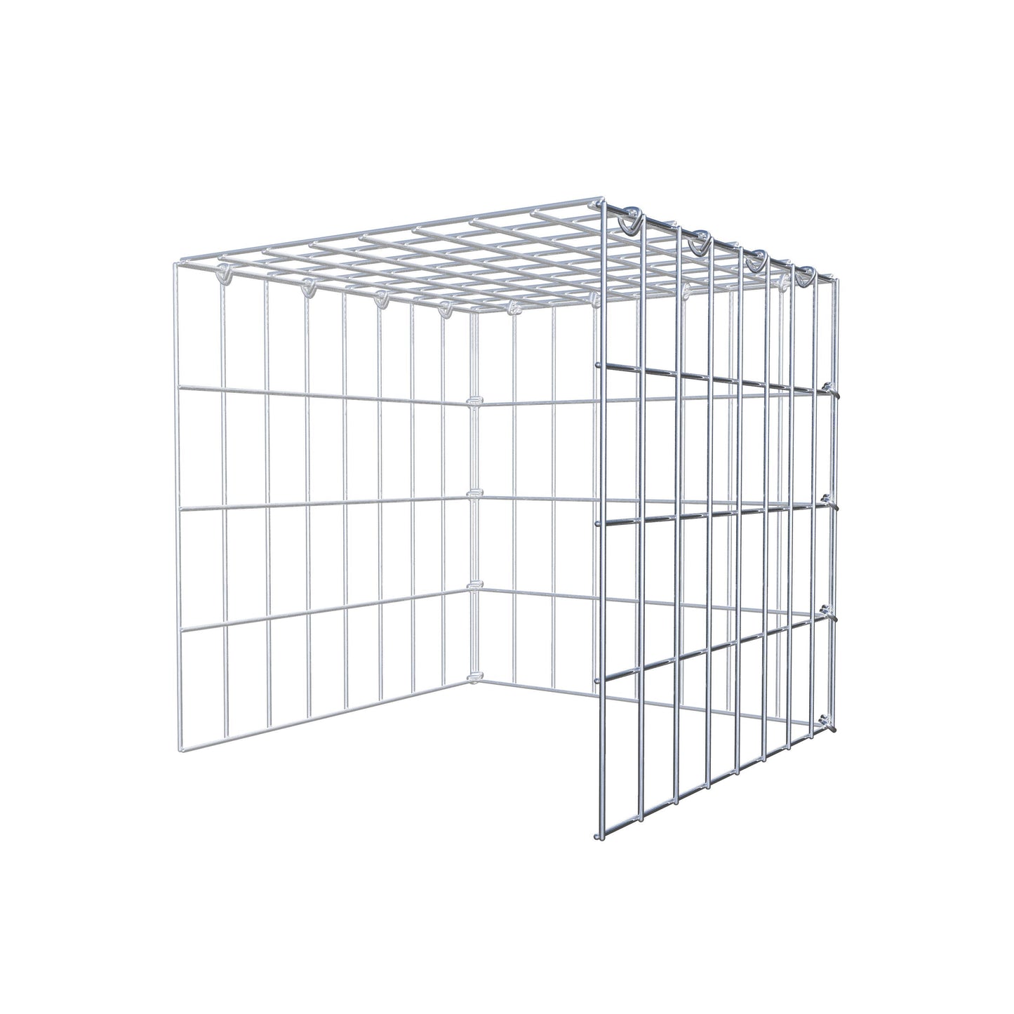 Mounted gabion type 4 40 cm x 40 cm x 40 cm (L x H x D), mesh size 5 cm x 10 cm, C-ring