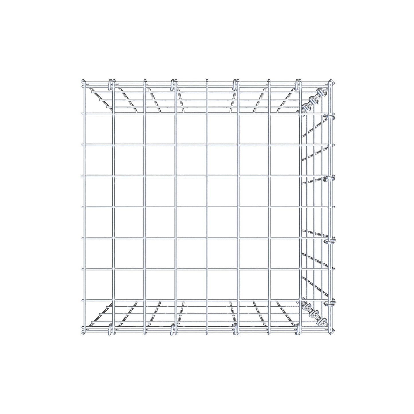 Mounted gabion type 4 40 cm x 40 cm x 40 cm (L x H x D), mesh size 5 cm x 10 cm, C-ring