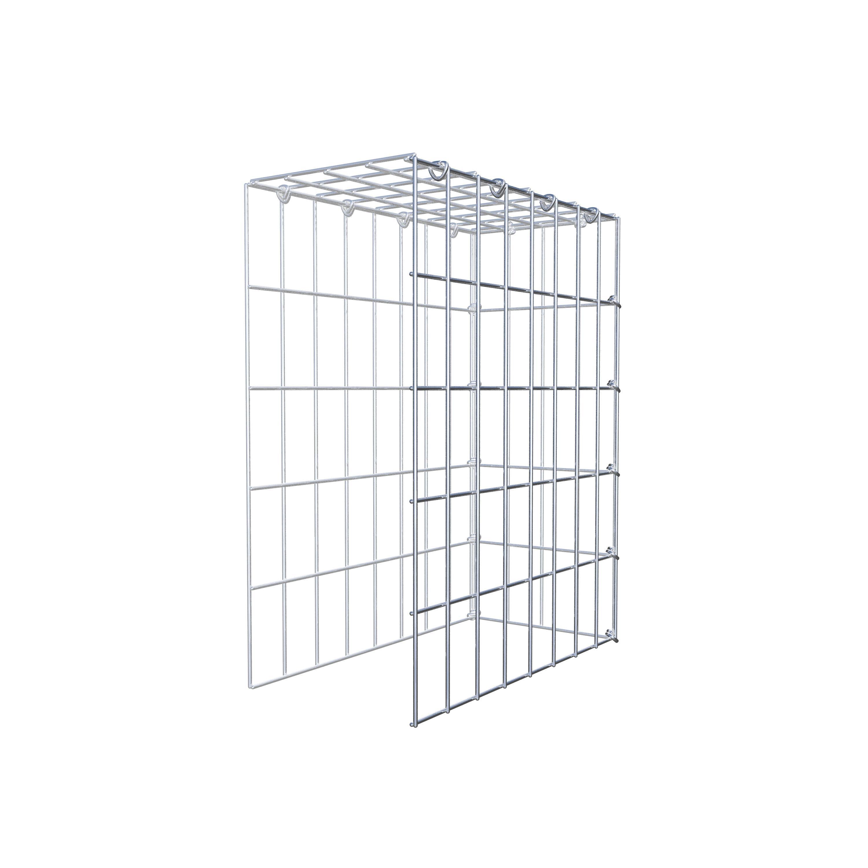 Gabion monté type 4 50 cm x 40 cm x 20 cm (L x H x P), maillage 5 cm x 10 cm, anneau en C