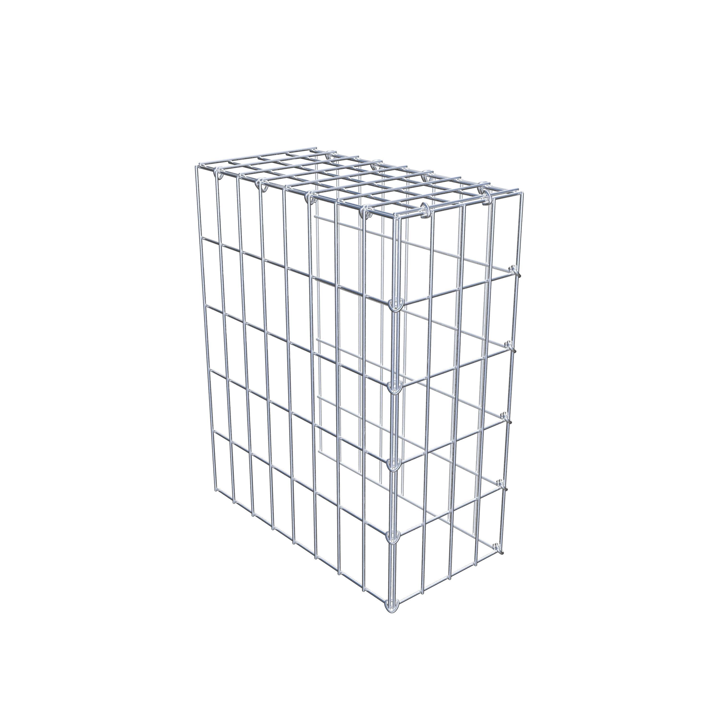 Gabion monté type 4 50 cm x 40 cm x 20 cm (L x H x P), maillage 5 cm x 10 cm, anneau en C