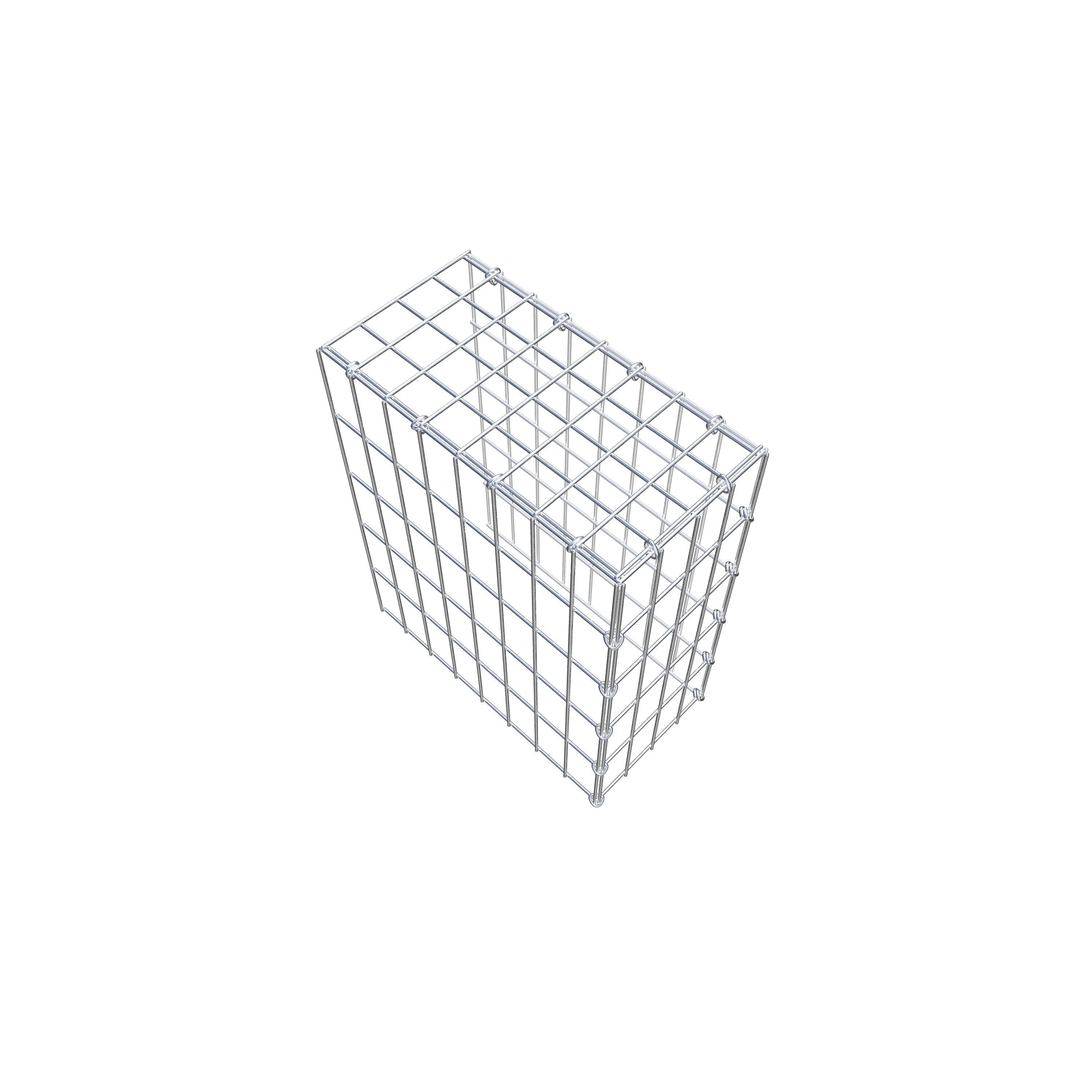 Gabion monté type 4 50 cm x 40 cm x 20 cm (L x H x P), maillage 5 cm x 10 cm, anneau en C