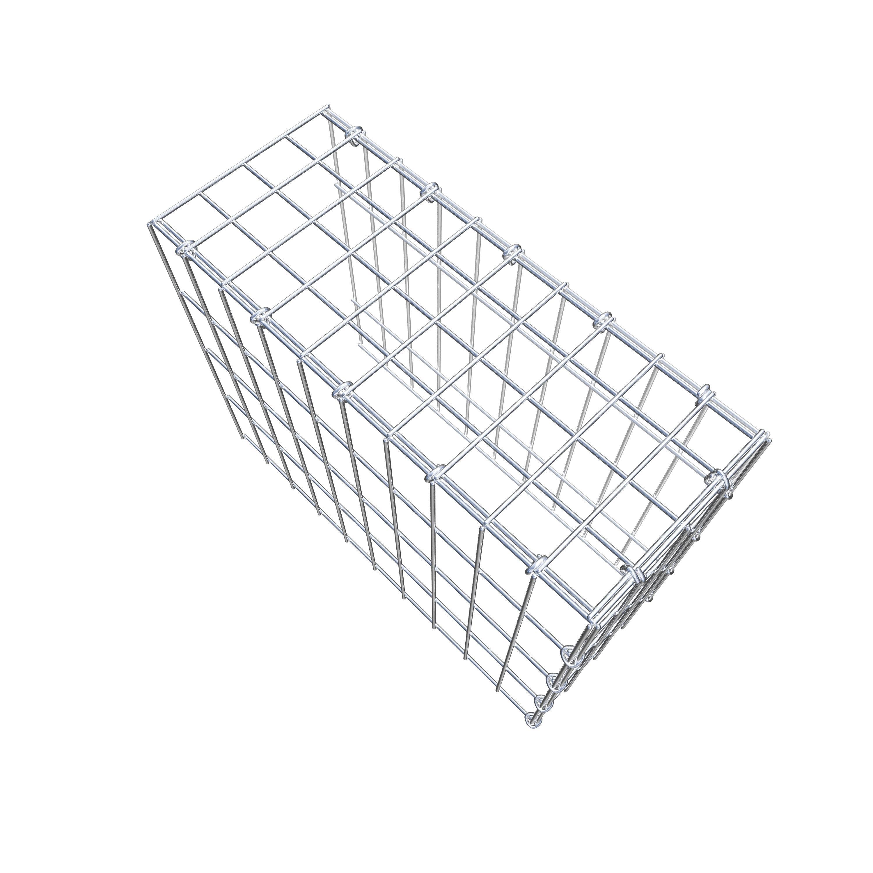 Gabion monté type 4 50 cm x 40 cm x 20 cm (L x H x P), maillage 5 cm x 10 cm, anneau en C