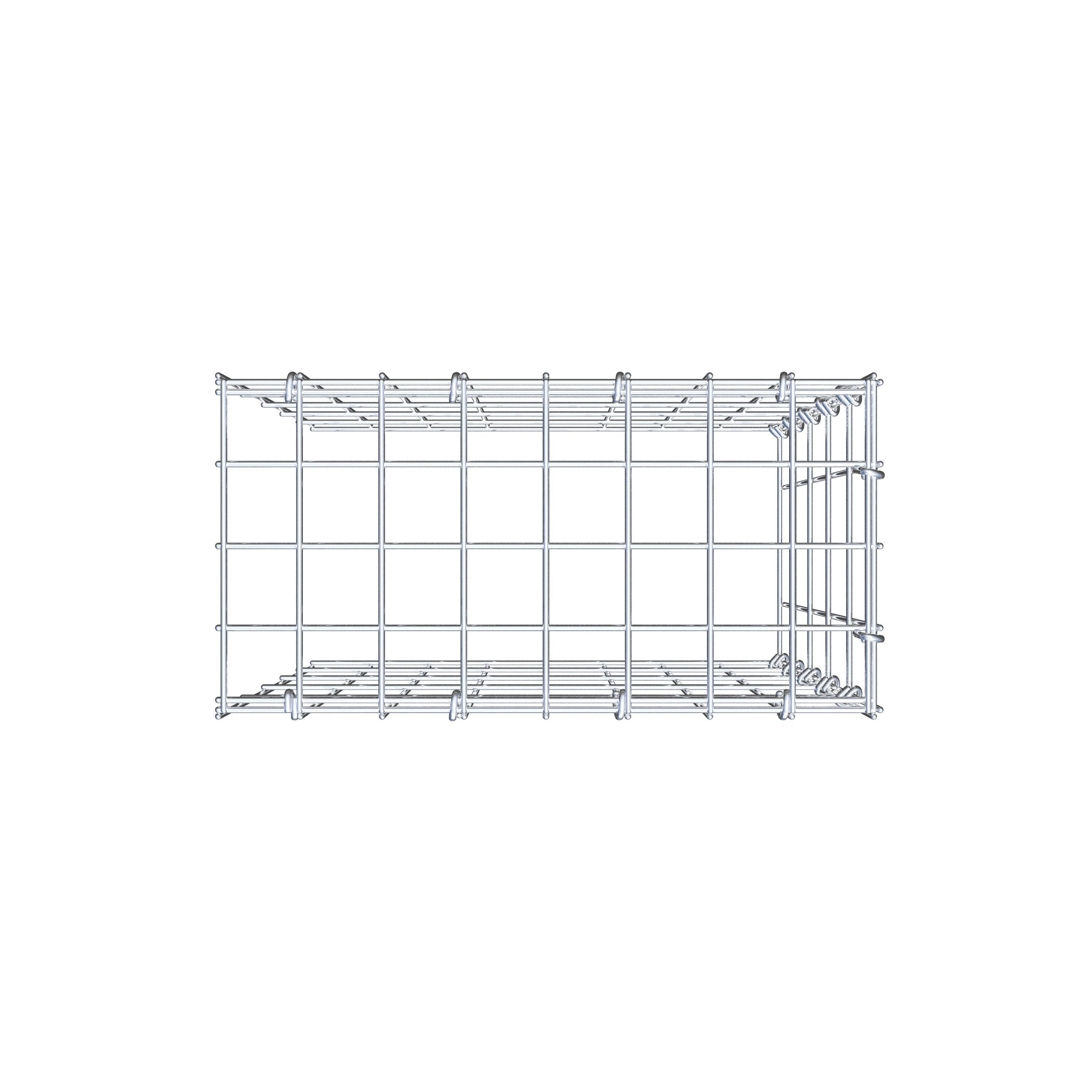 Gabion monté type 4 50 cm x 40 cm x 20 cm (L x H x P), maillage 5 cm x 10 cm, anneau en C