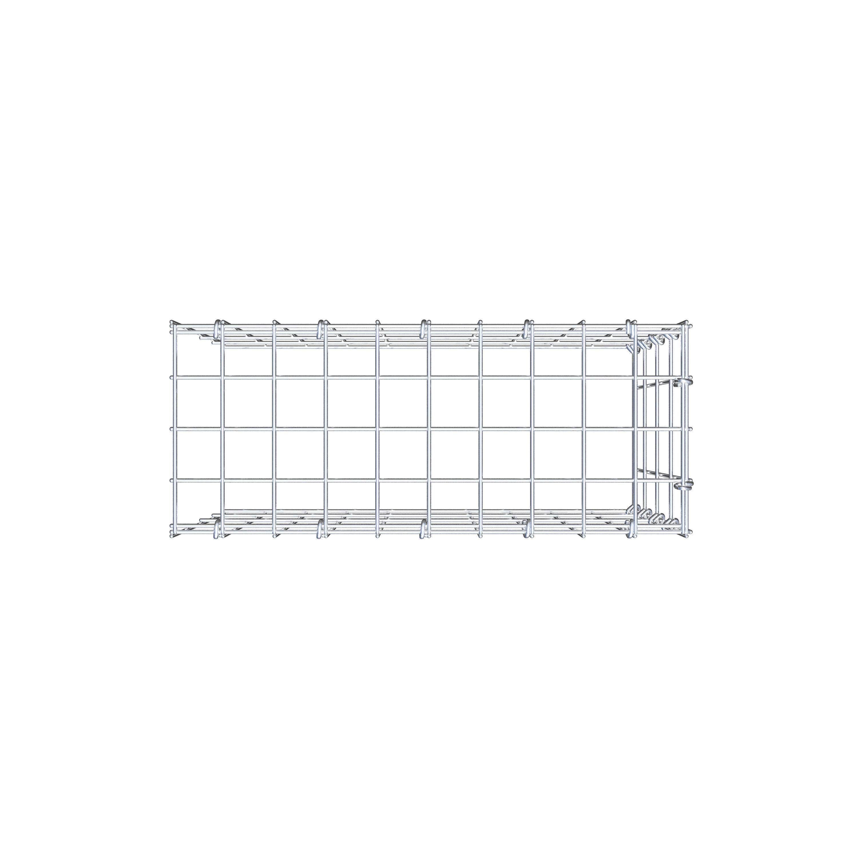 Gabion monté type 4 50 cm x 40 cm x 20 cm (L x H x P), maillage 5 cm x 10 cm, anneau en C