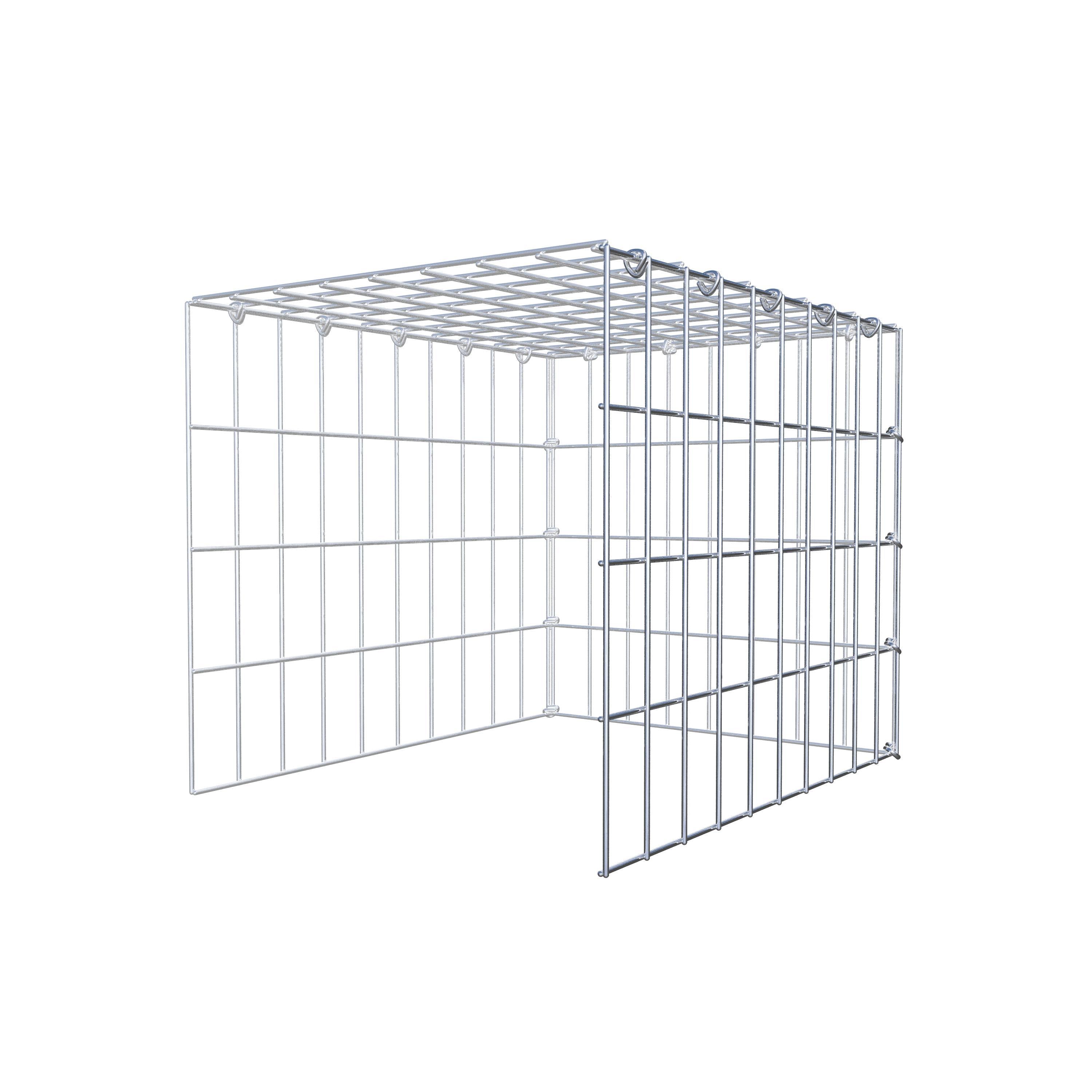 Gabion monté type 4 50 cm x 40 cm x 40 cm (L x H x P), maillage 5 cm x 10 cm, anneau en C