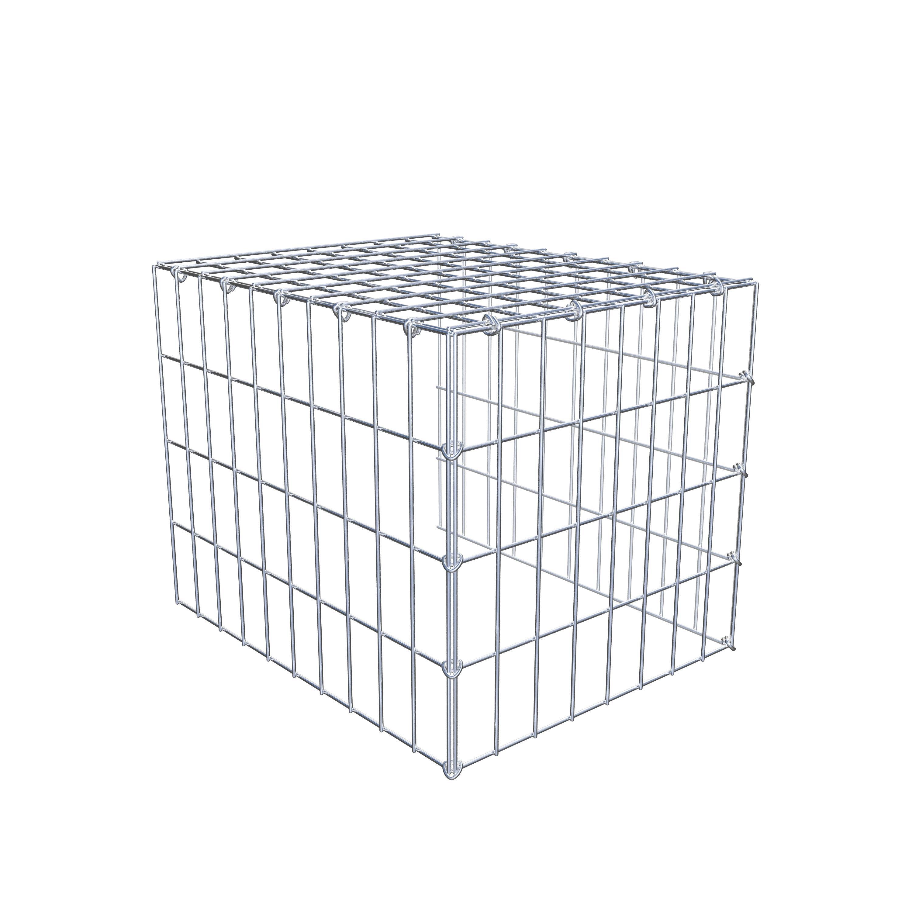 Gabion monté type 4 50 cm x 40 cm x 40 cm (L x H x P), maillage 5 cm x 10 cm, anneau en C