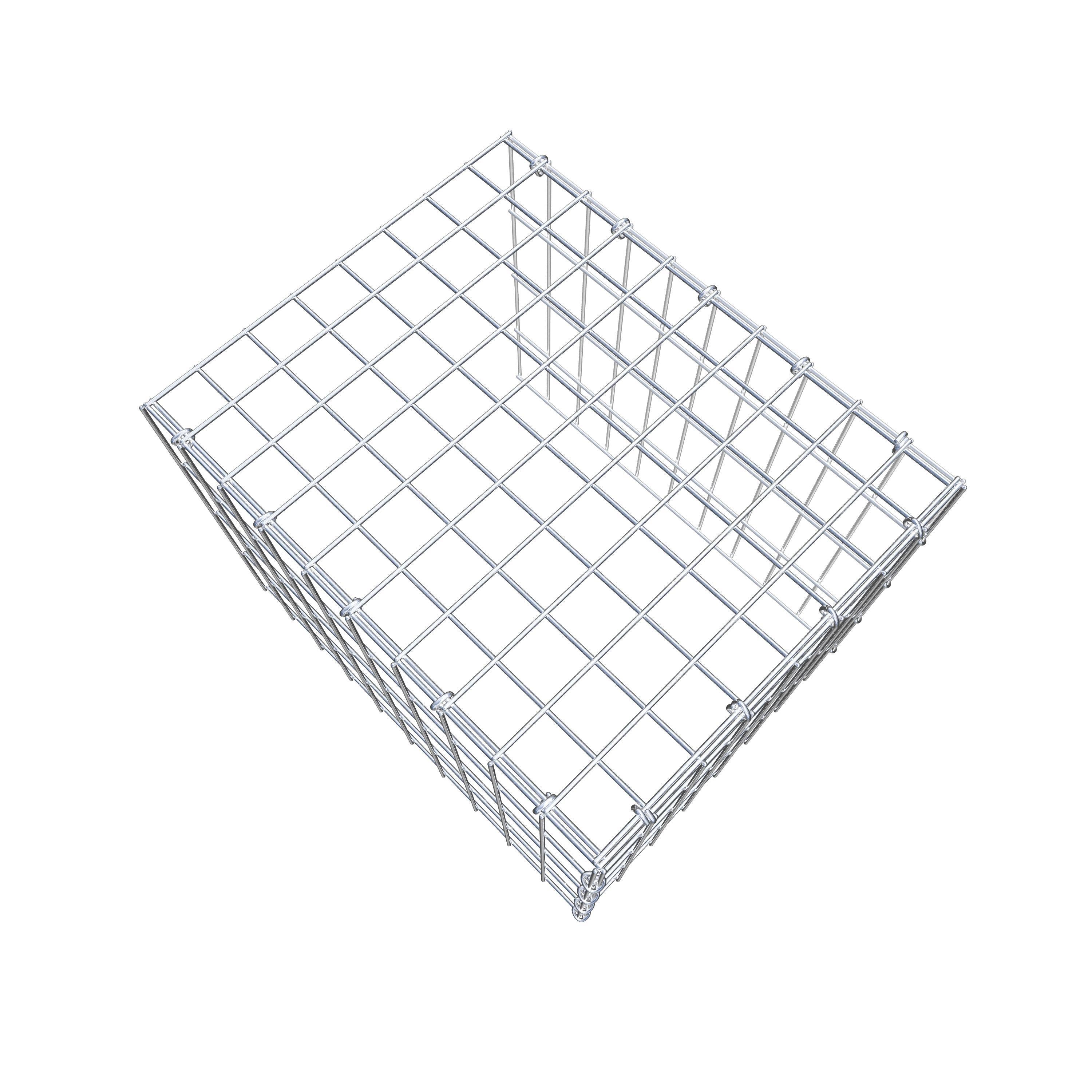 Gabion monté type 4 50 cm x 40 cm x 40 cm (L x H x P), maillage 5 cm x 10 cm, anneau en C